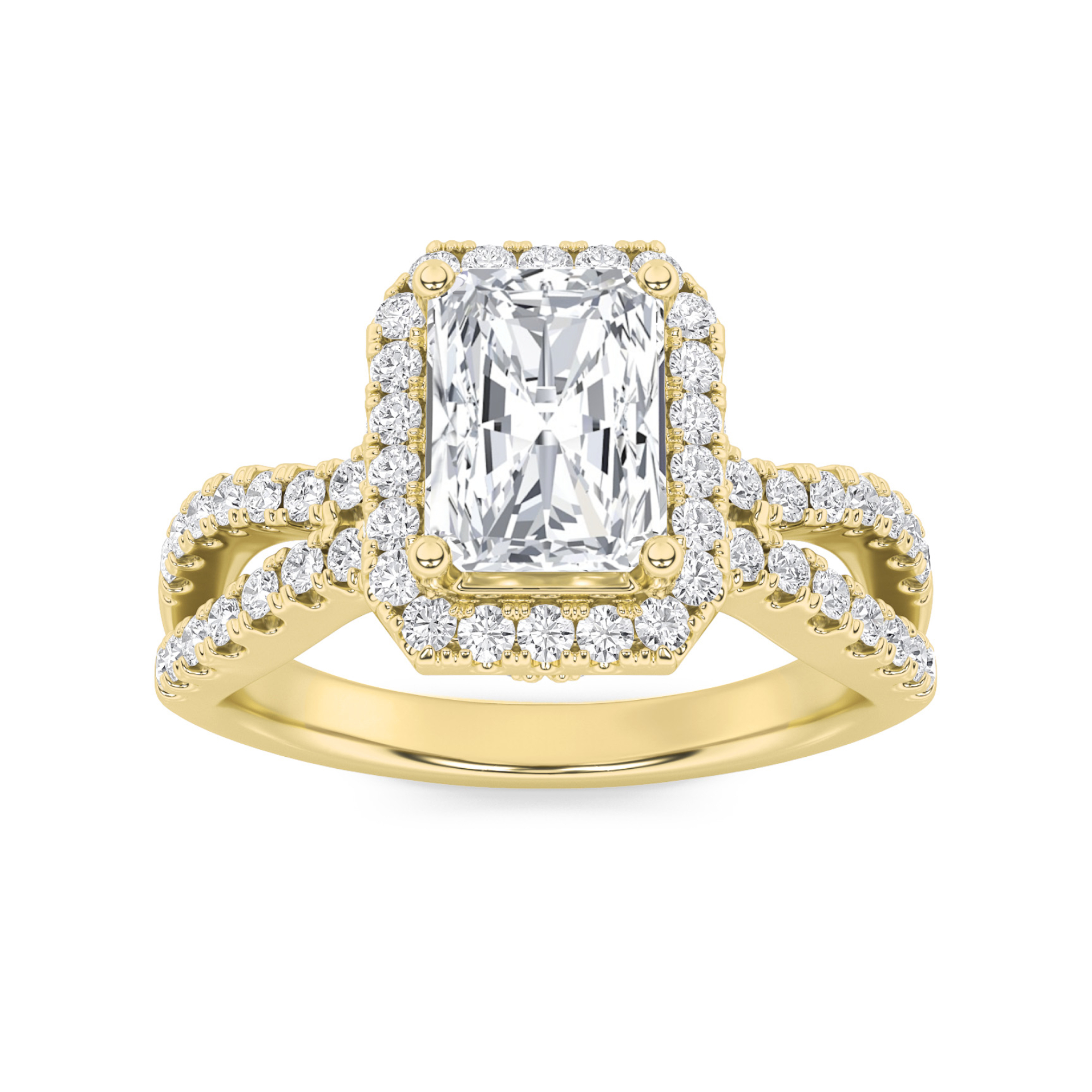2.00 CT Radiant Diamond Ring in 14K Yellow Gold