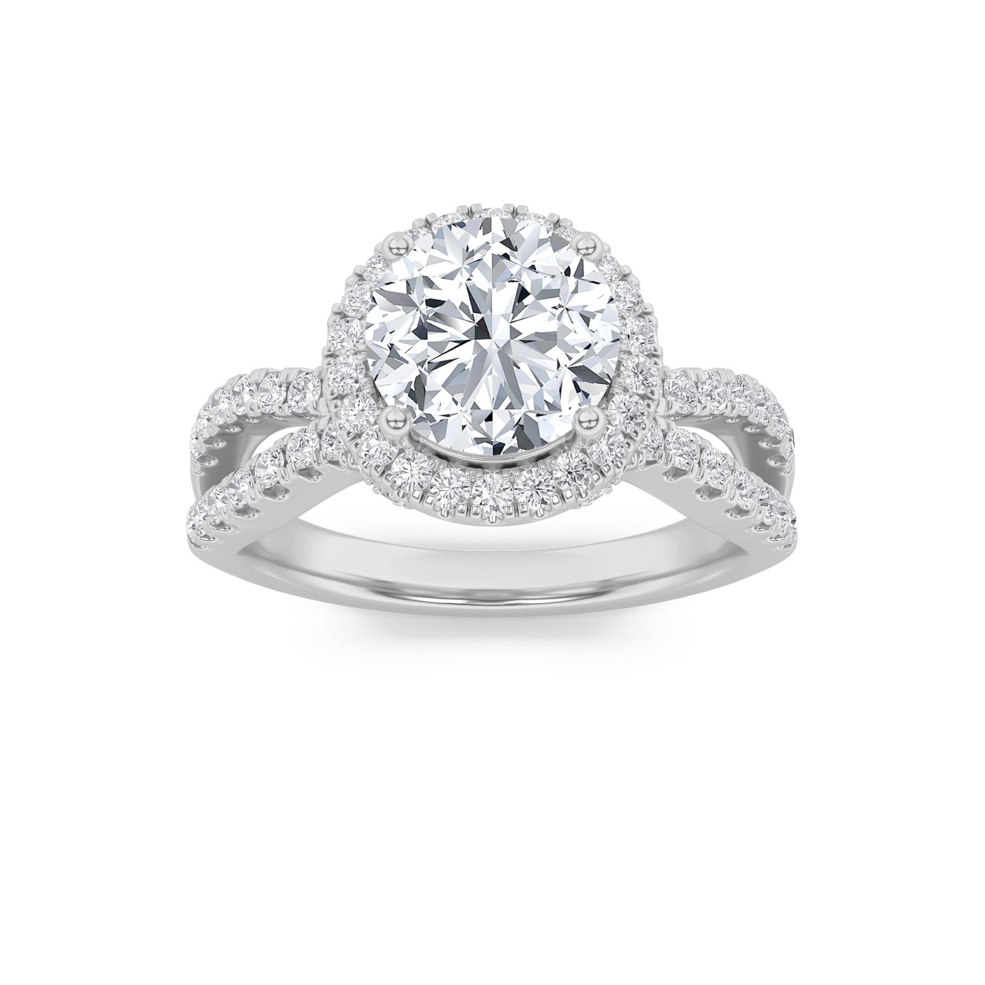 2.00 CT Round Diamond Ring in 14K White Gold