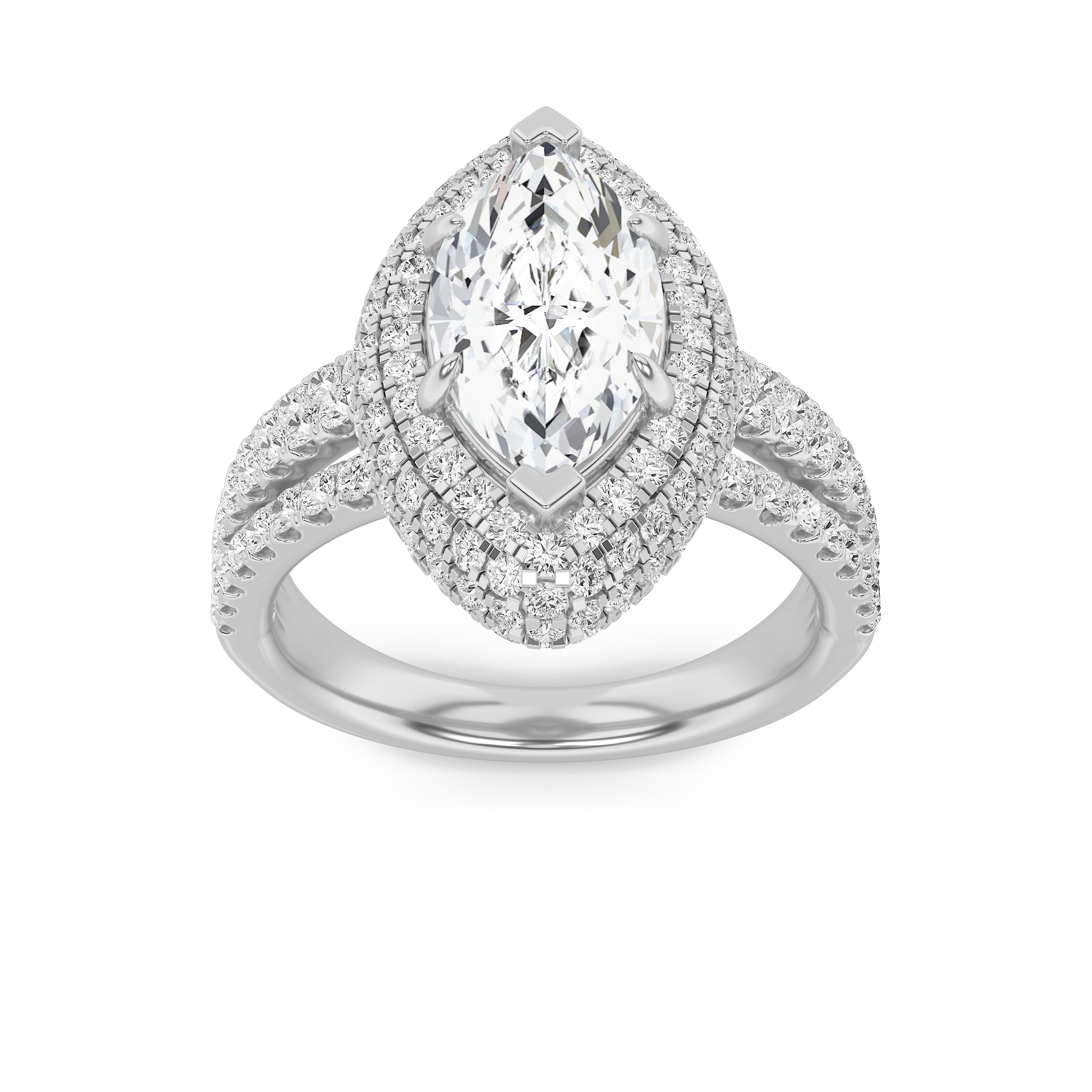 3.00 CT Marquise Diamond Ring in 14K White Gold