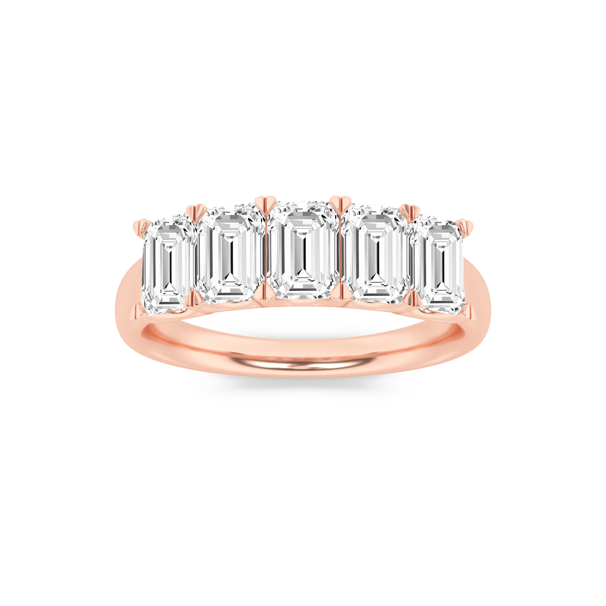 2.00 CT Emerald Diamond Ring in 14K Rose Gold
