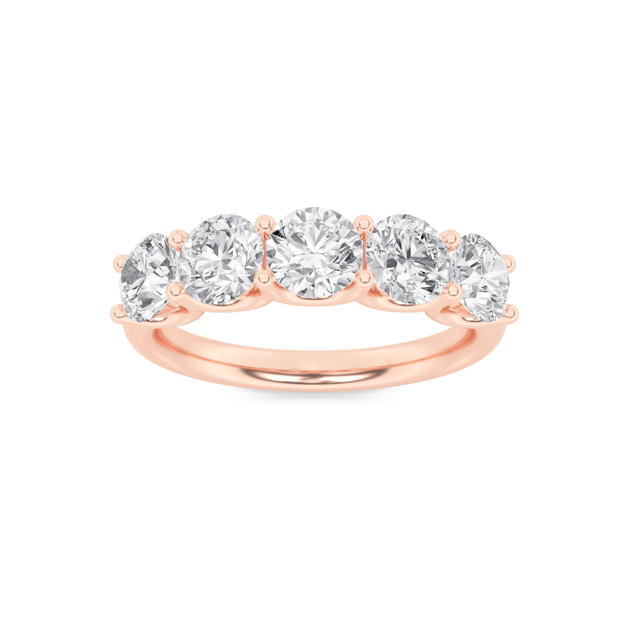 2.00 CT Round Diamond Ring in 14K Rose Gold