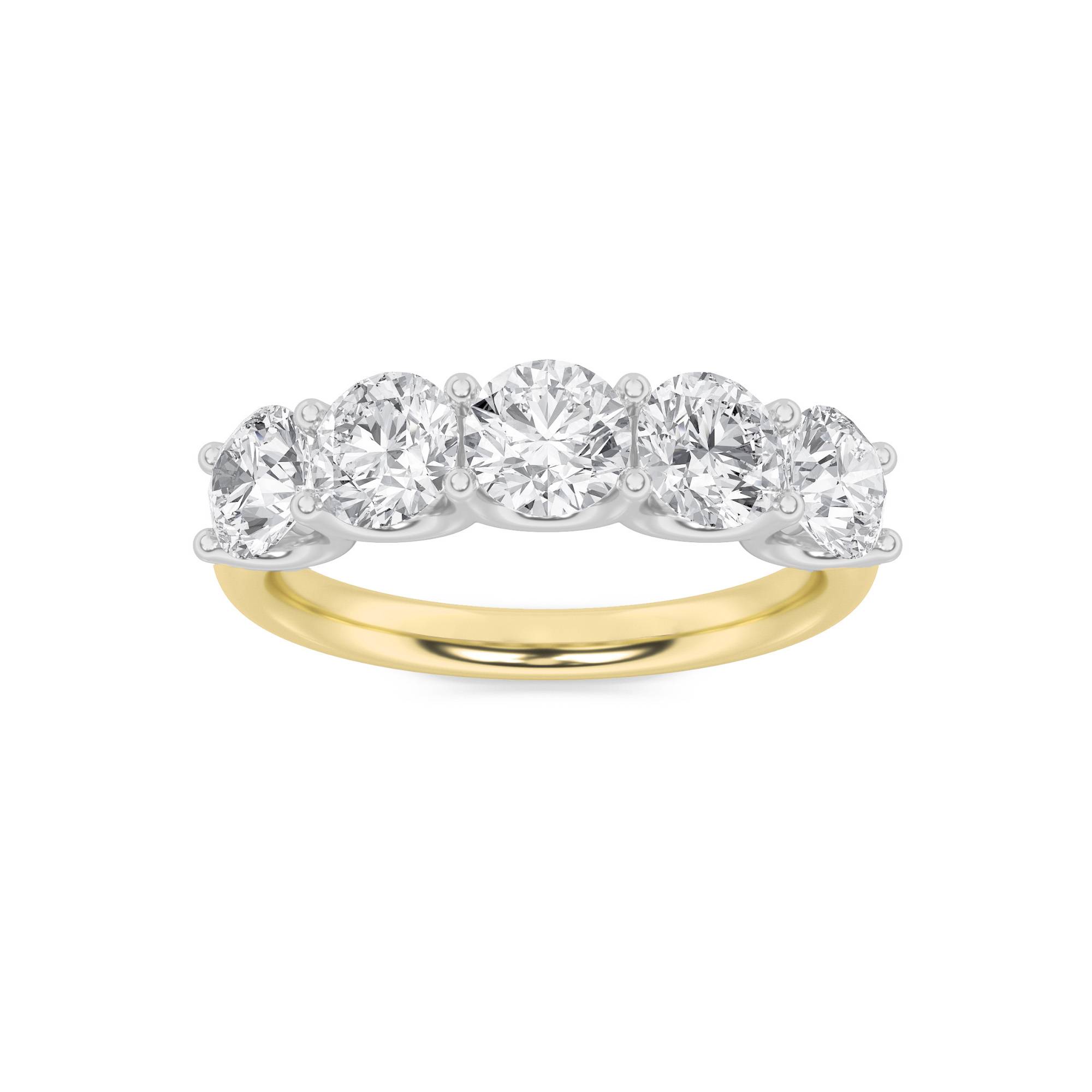 2.00 CT Round Diamond Ring in 14K Yellow Gold|14K White Gold