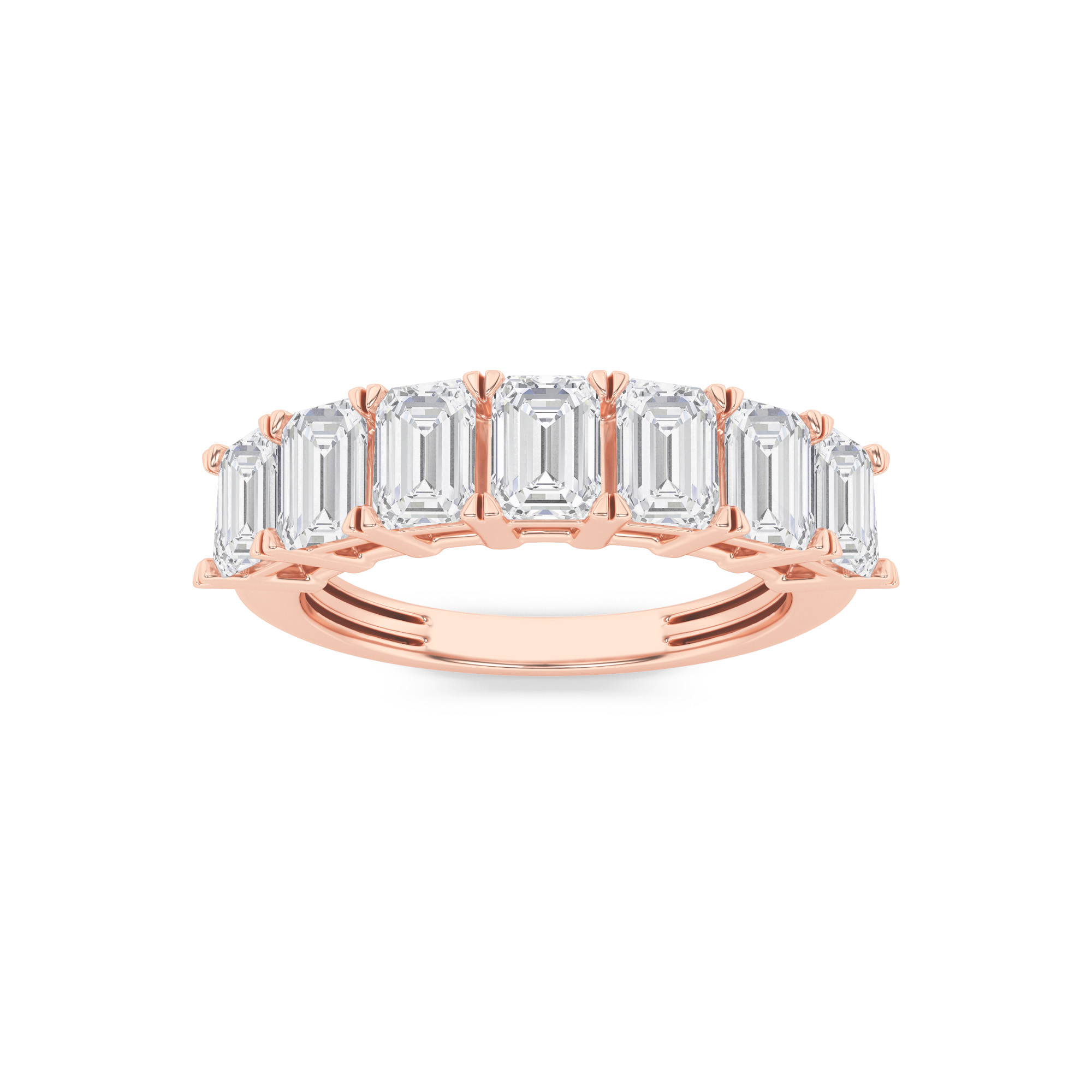 2.00 CT Emerald Diamond Ring in 14K Rose Gold