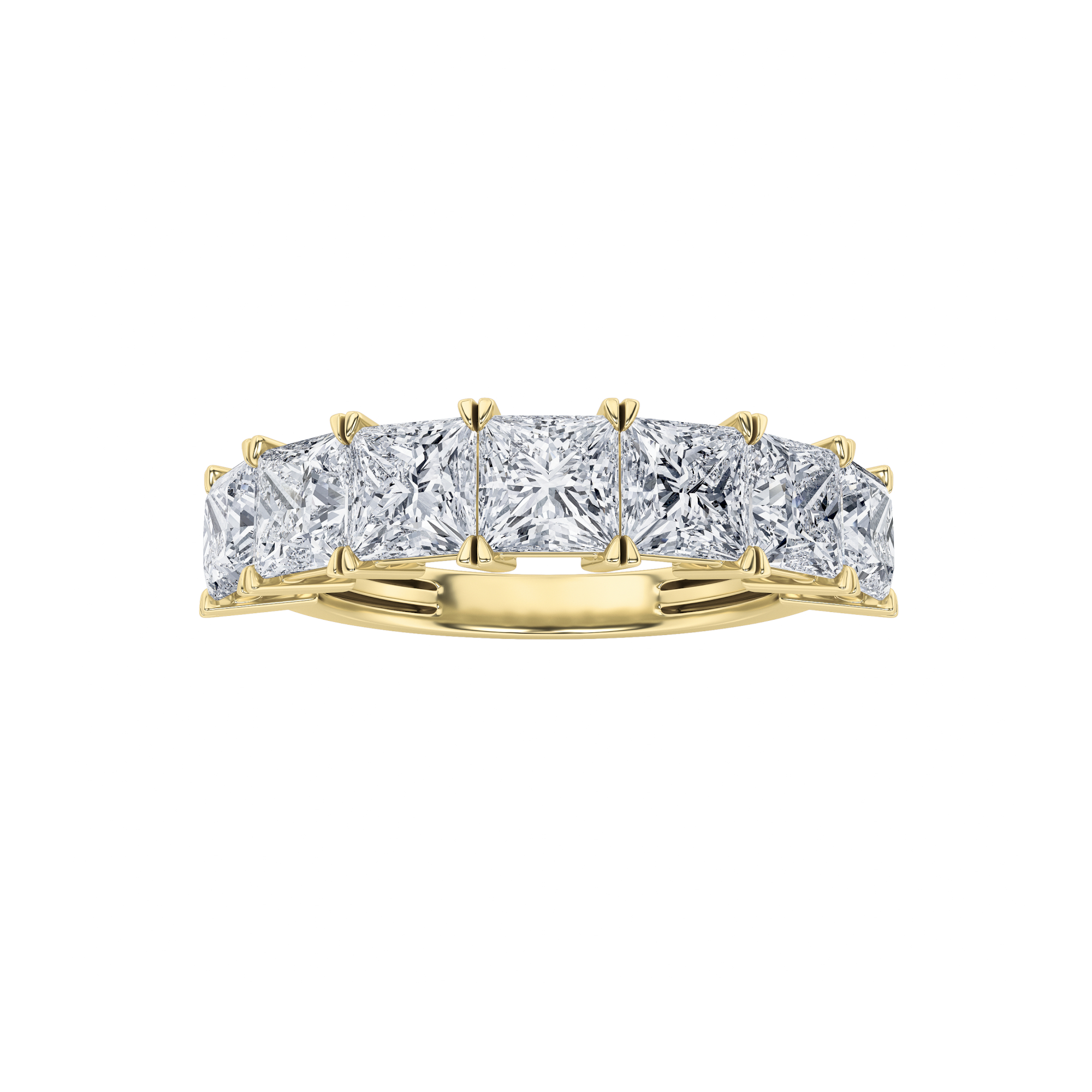 3.00 CT Princess Diamond Ring in 14K Yellow Gold