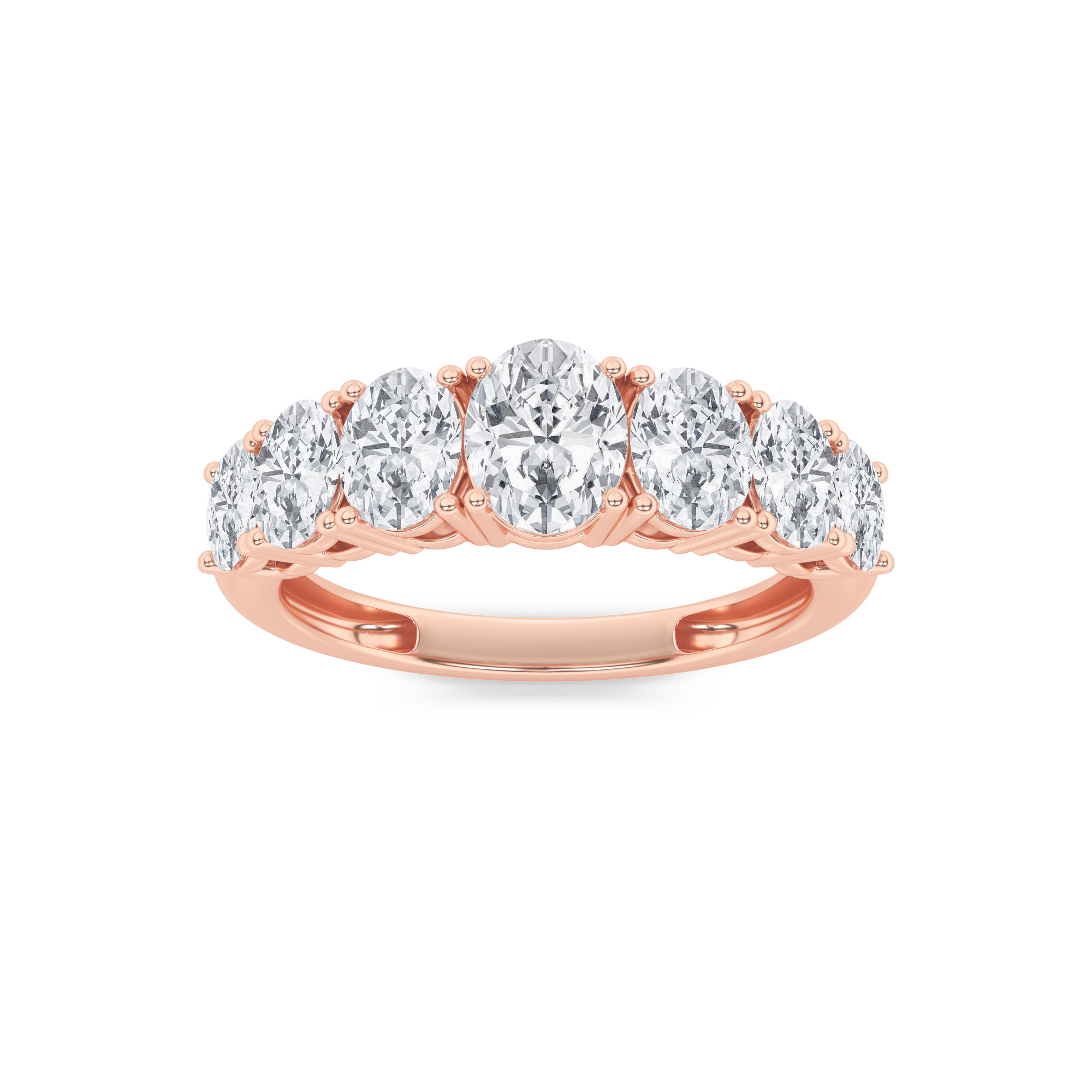 2.00 CT Oval Diamond Ring in 14K Rose Gold