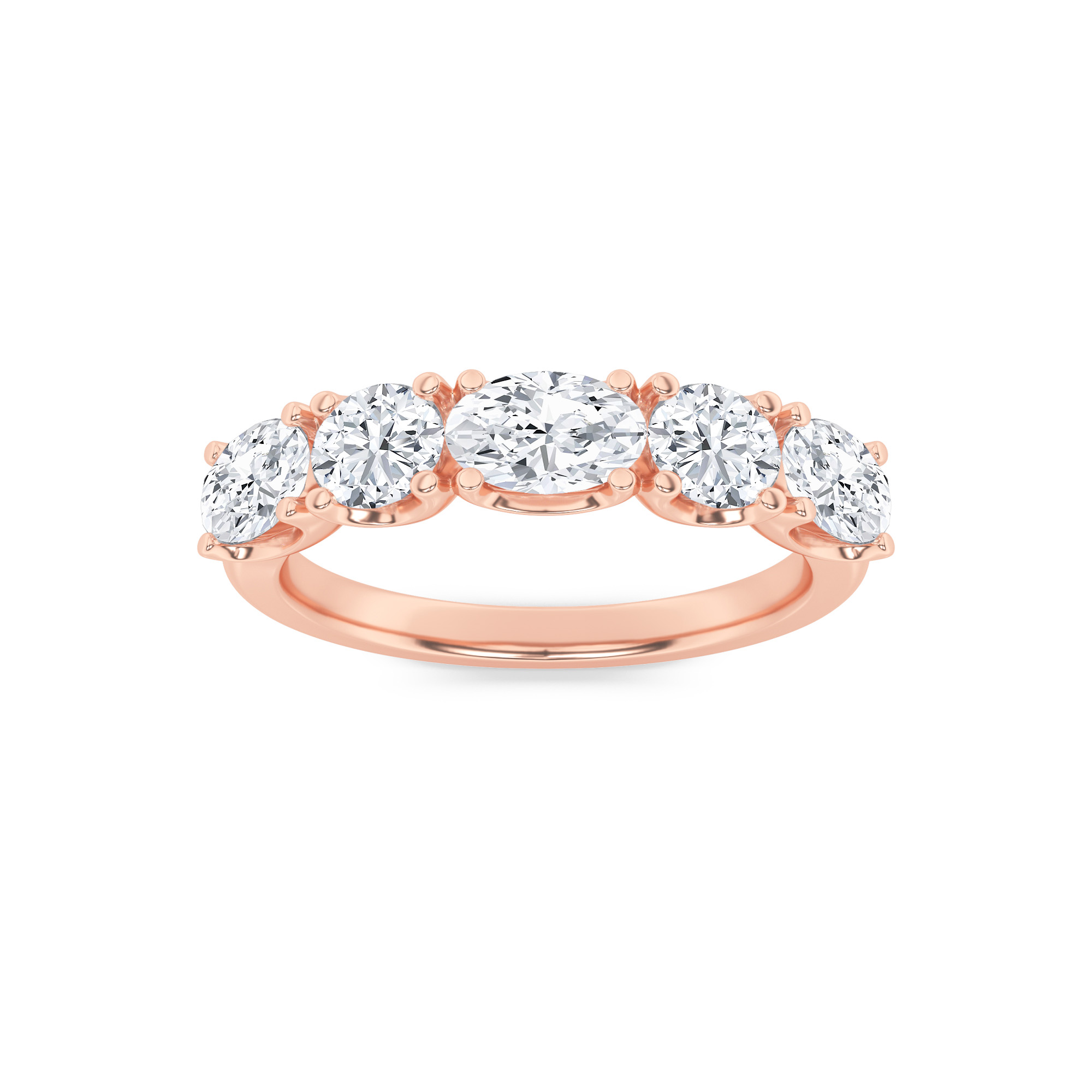 2.00 CT Oval Diamond Ring in 14K Rose Gold