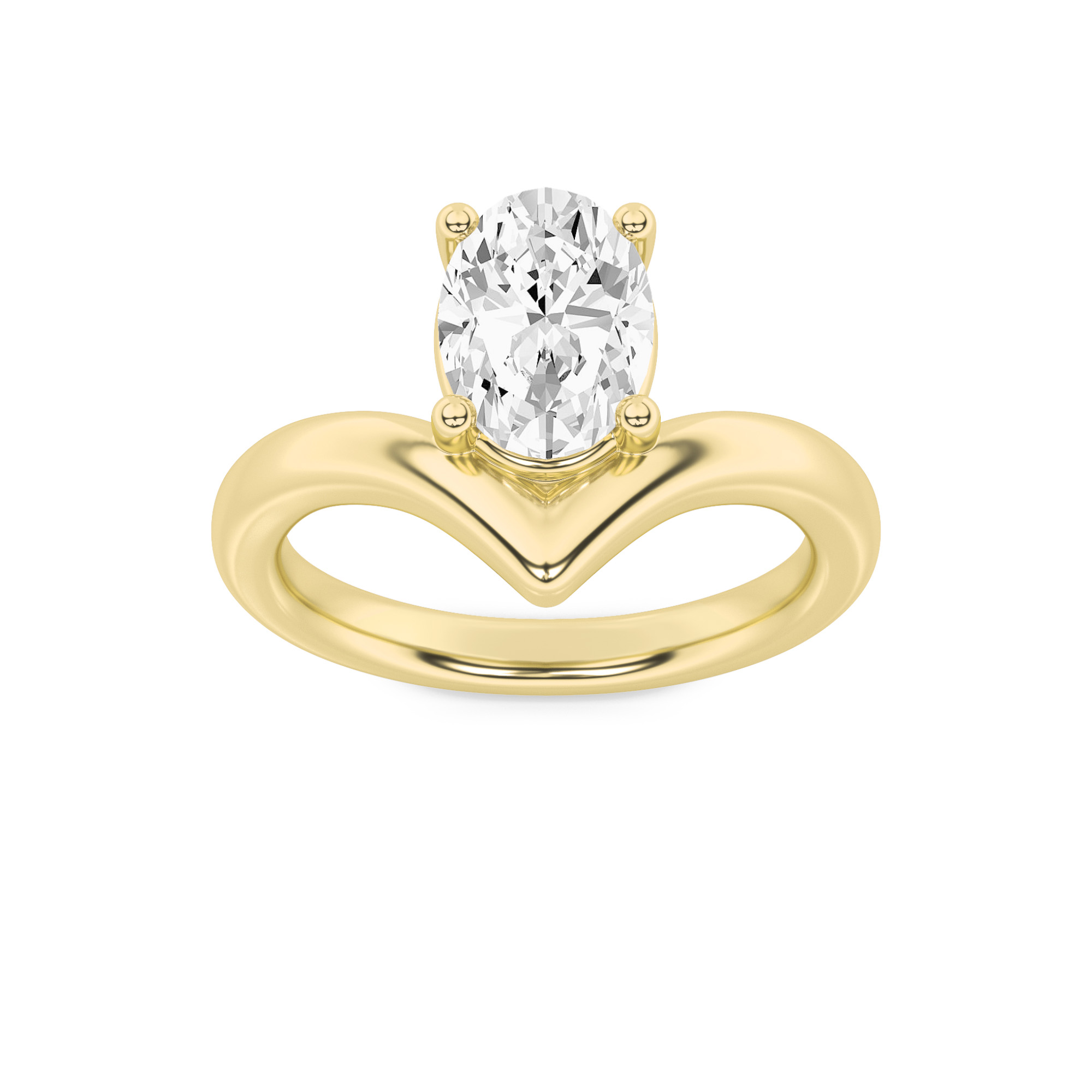 1.50 CT Oval Diamond Ring in 14K Yellow Gold