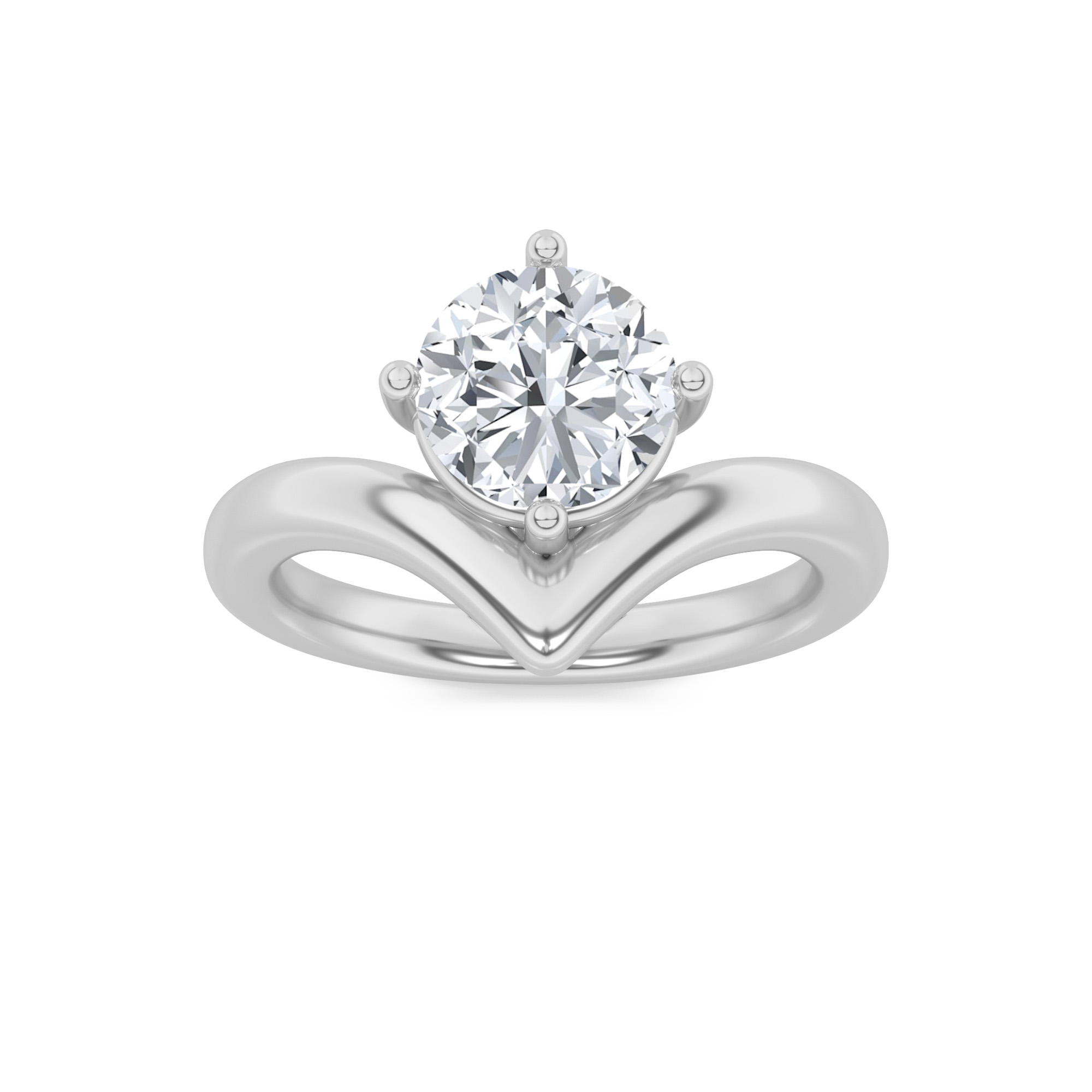 1.50 CT Round Diamond Ring in 14K White Gold