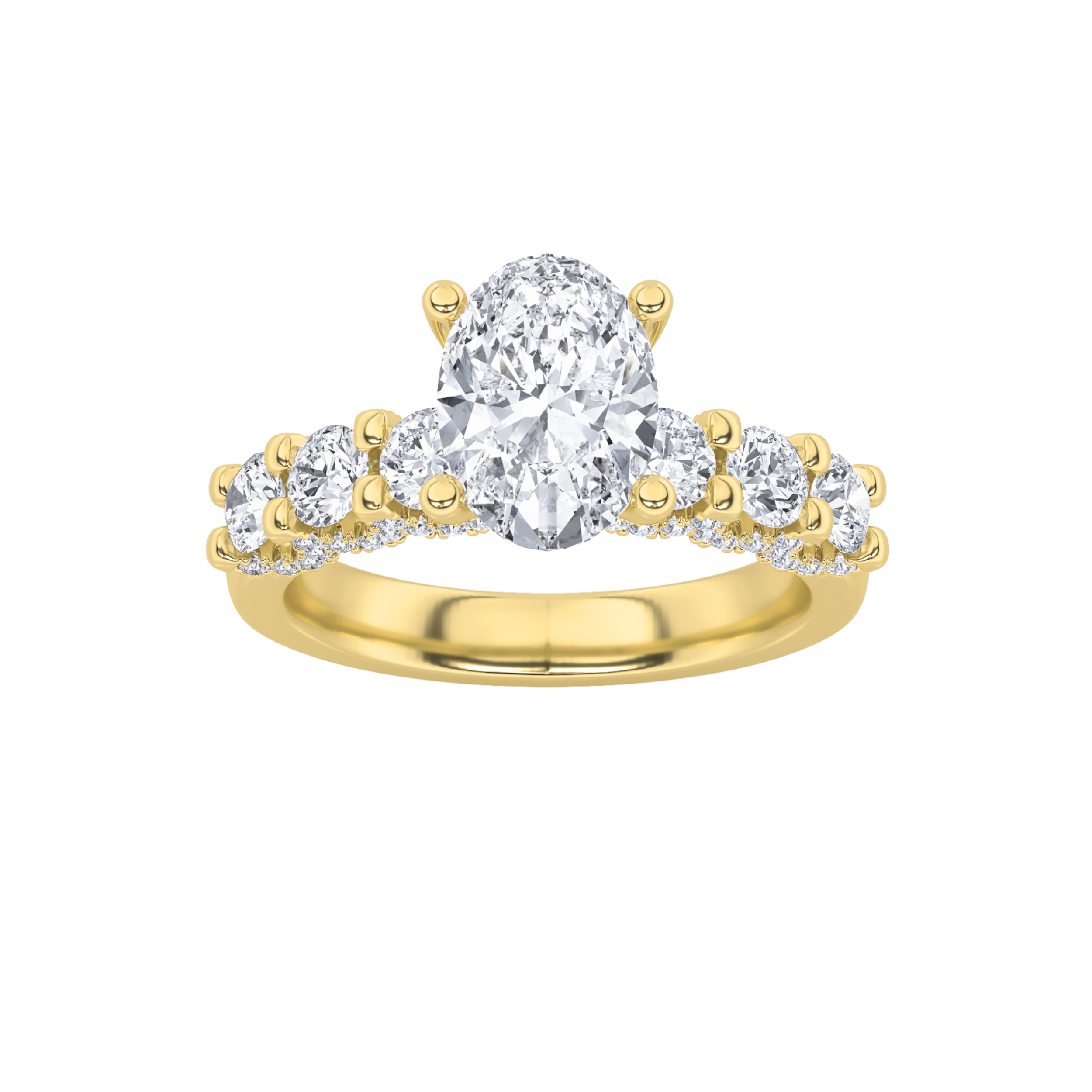 2.50 CT Oval Diamond Ring in 14K Yellow Gold