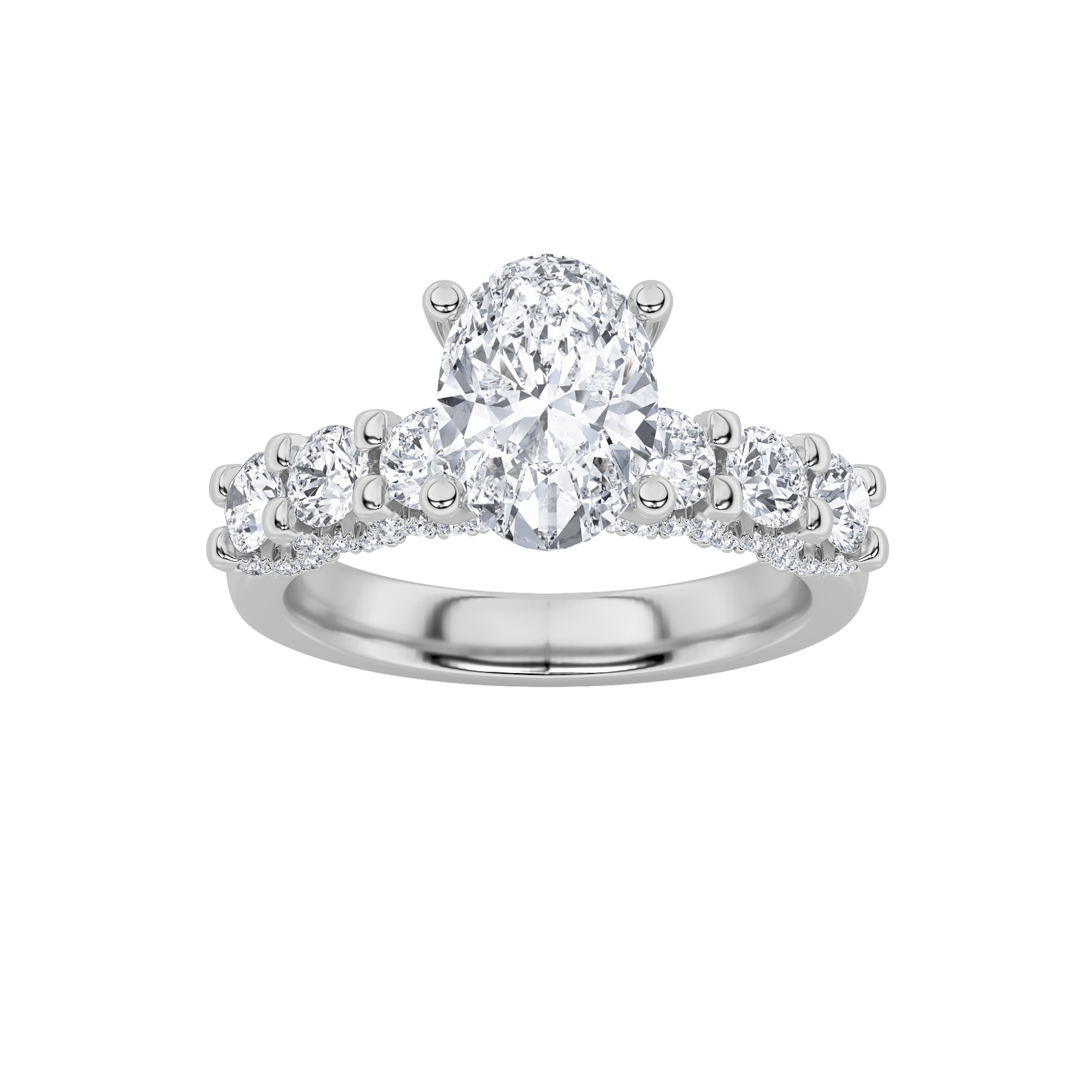 0.00 CT Diamond Ring in 14K White Gold