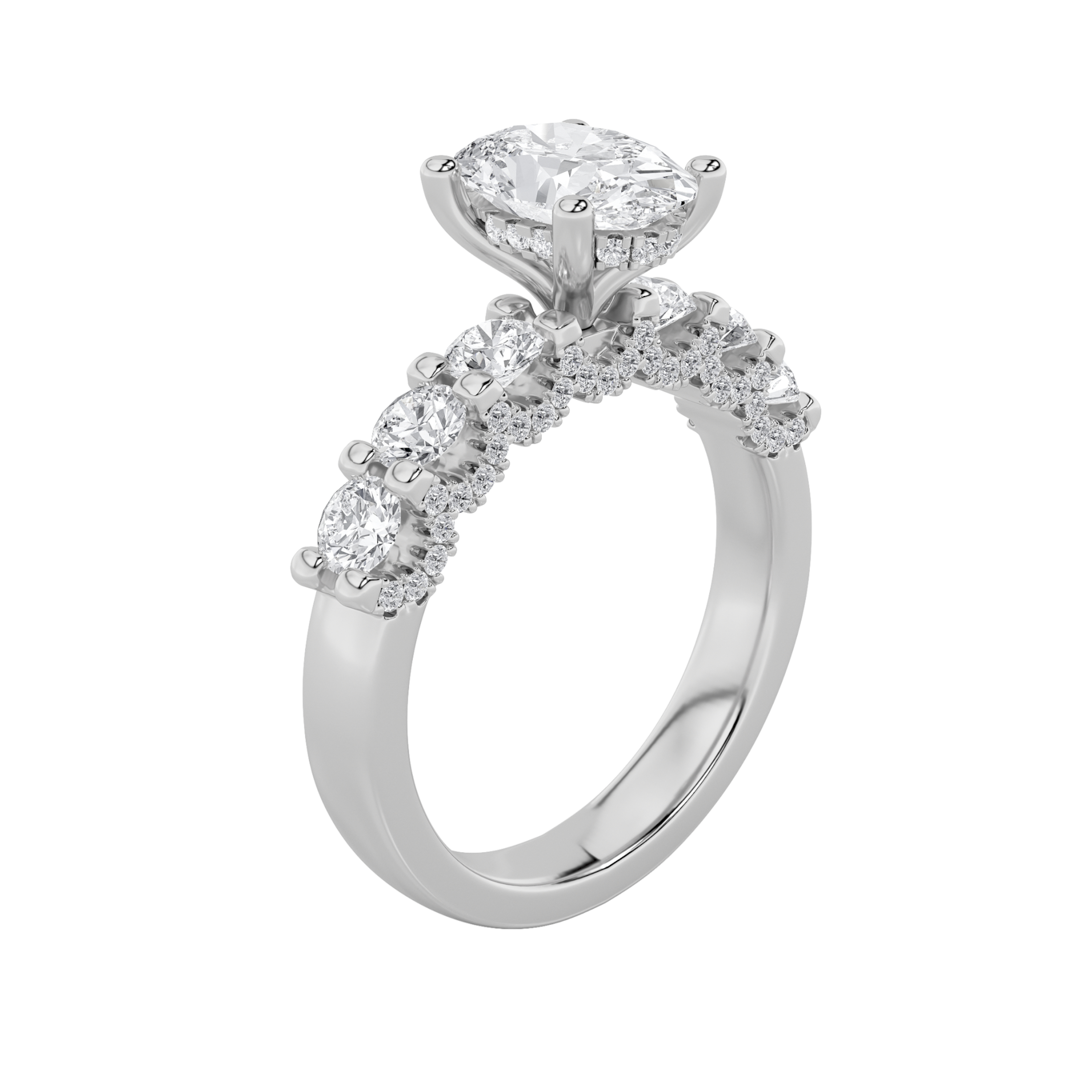 0.00 CT Diamond Ring in 14K White Gold