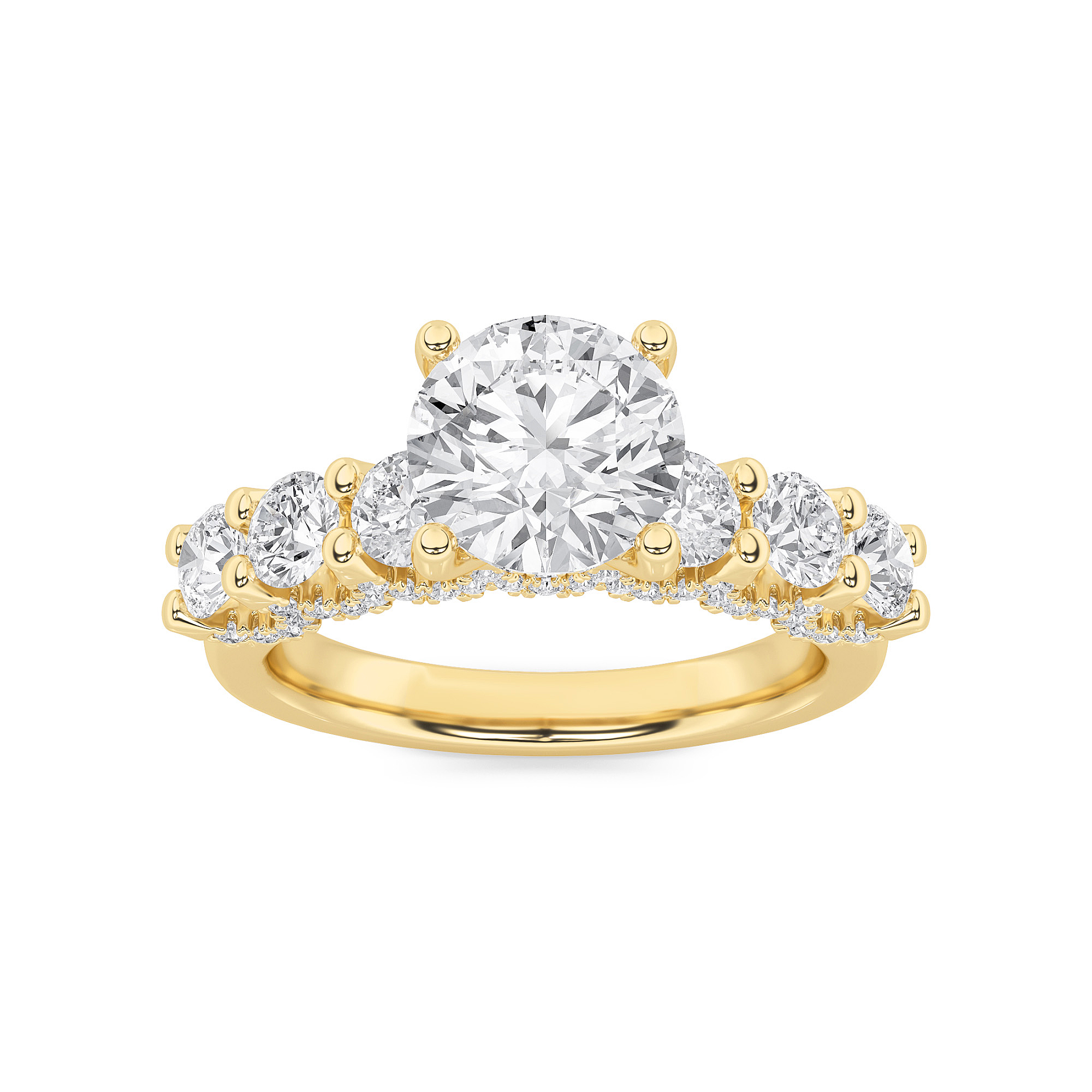 2.50 CT Round Diamond Ring in 14K Yellow Gold