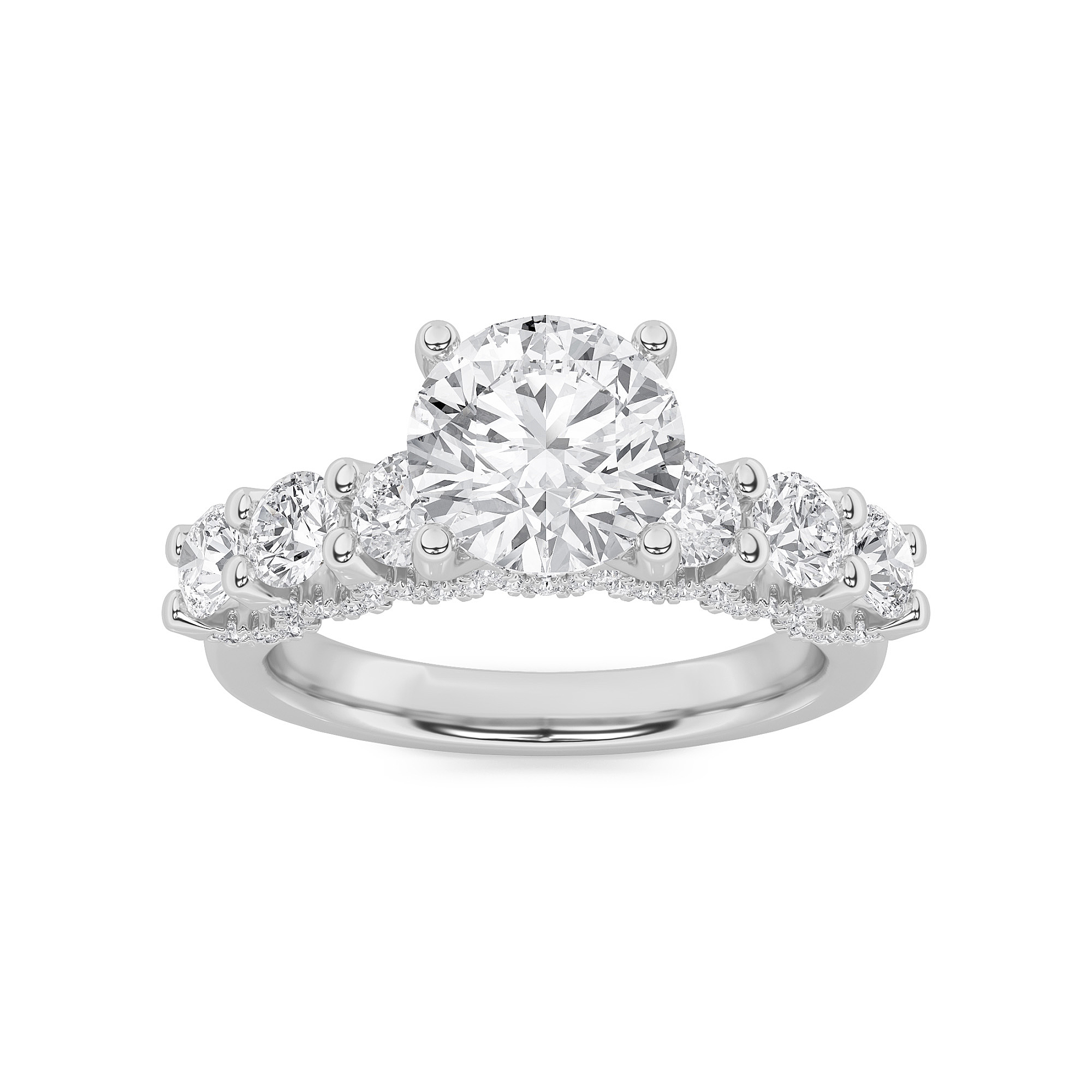 5.00 CT Round Diamond Ring in 14K White Gold