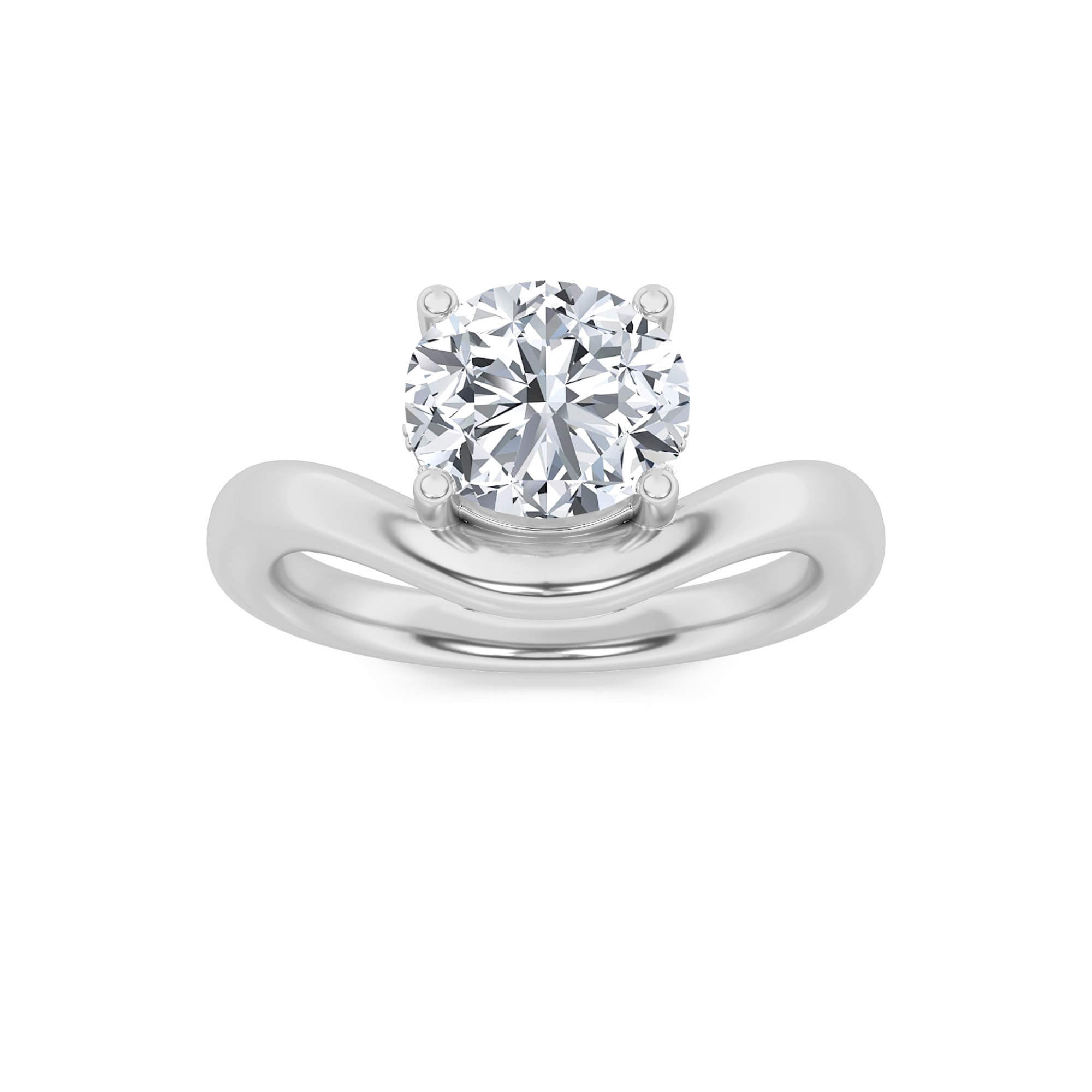 2.00 CT Round Diamond Ring in 14K White Gold