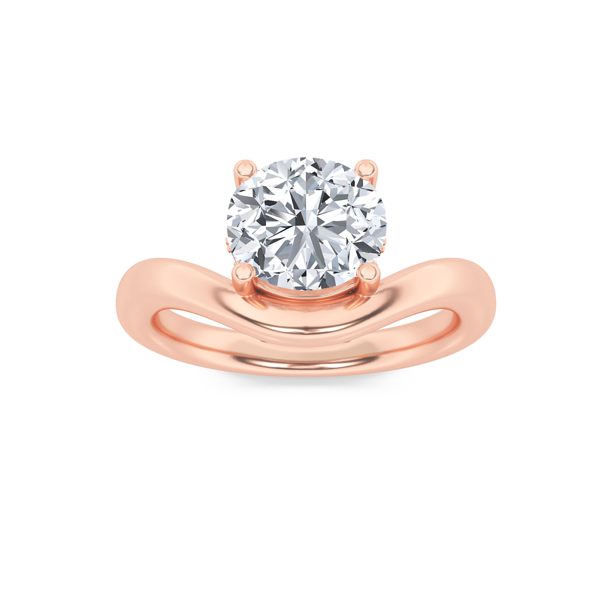 2.00 CT Round Diamond Ring in 14K Rose Gold