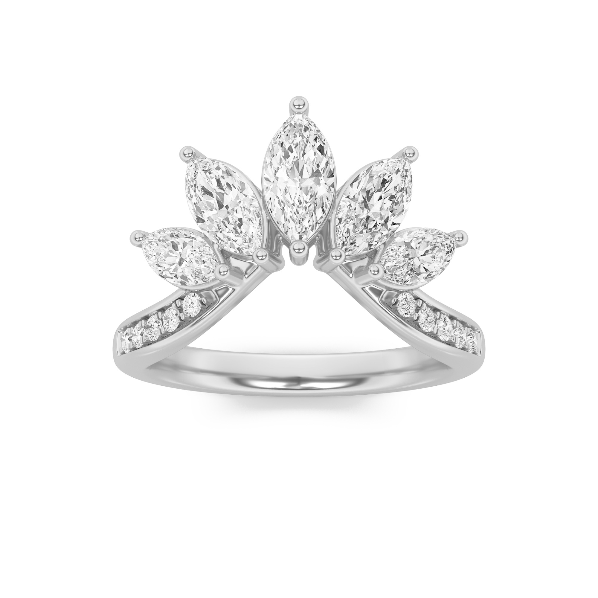 1.50 CT Marquise Diamond Ring in 14K White Gold
