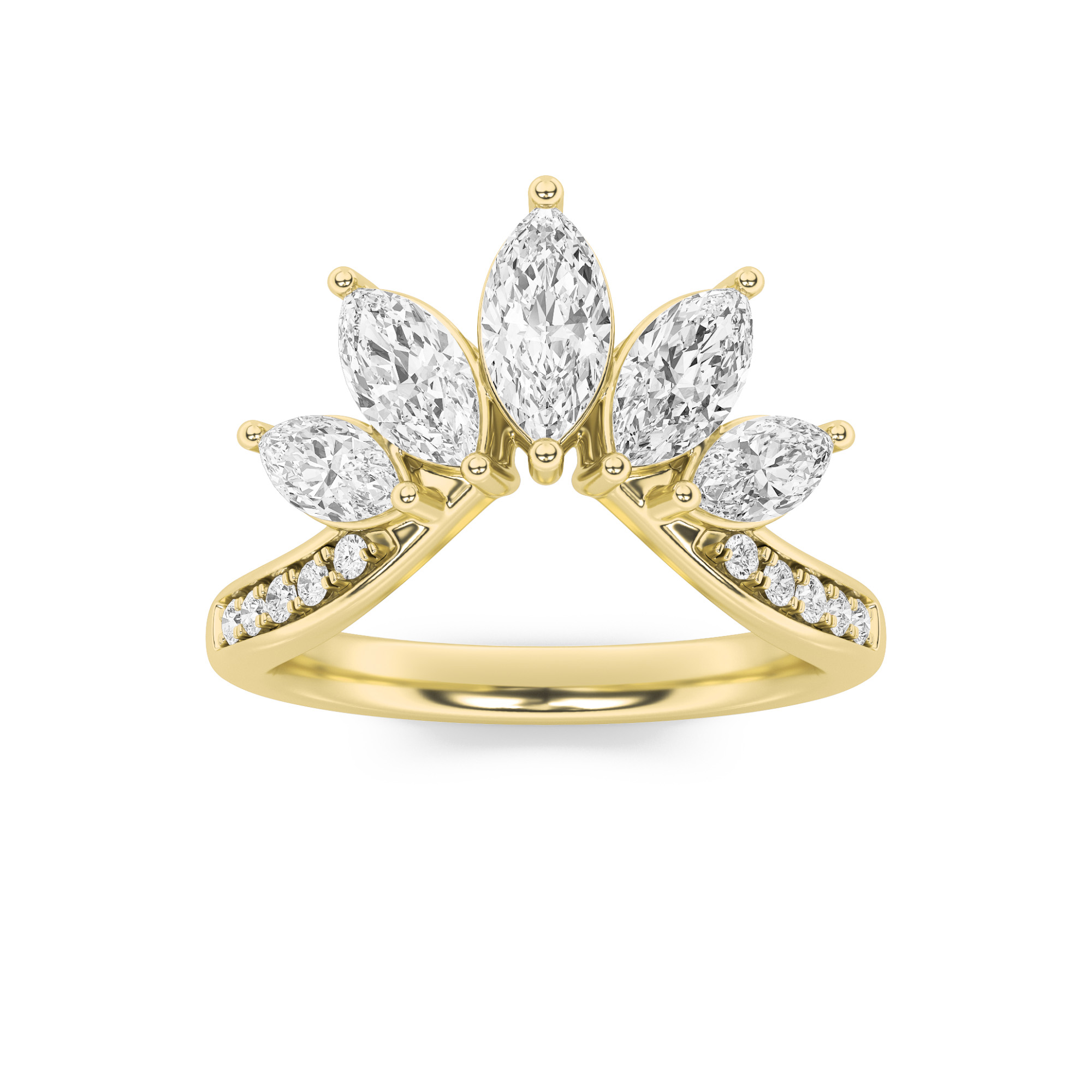 1.50 CT Marquise Diamond Ring in 14K Yellow Gold