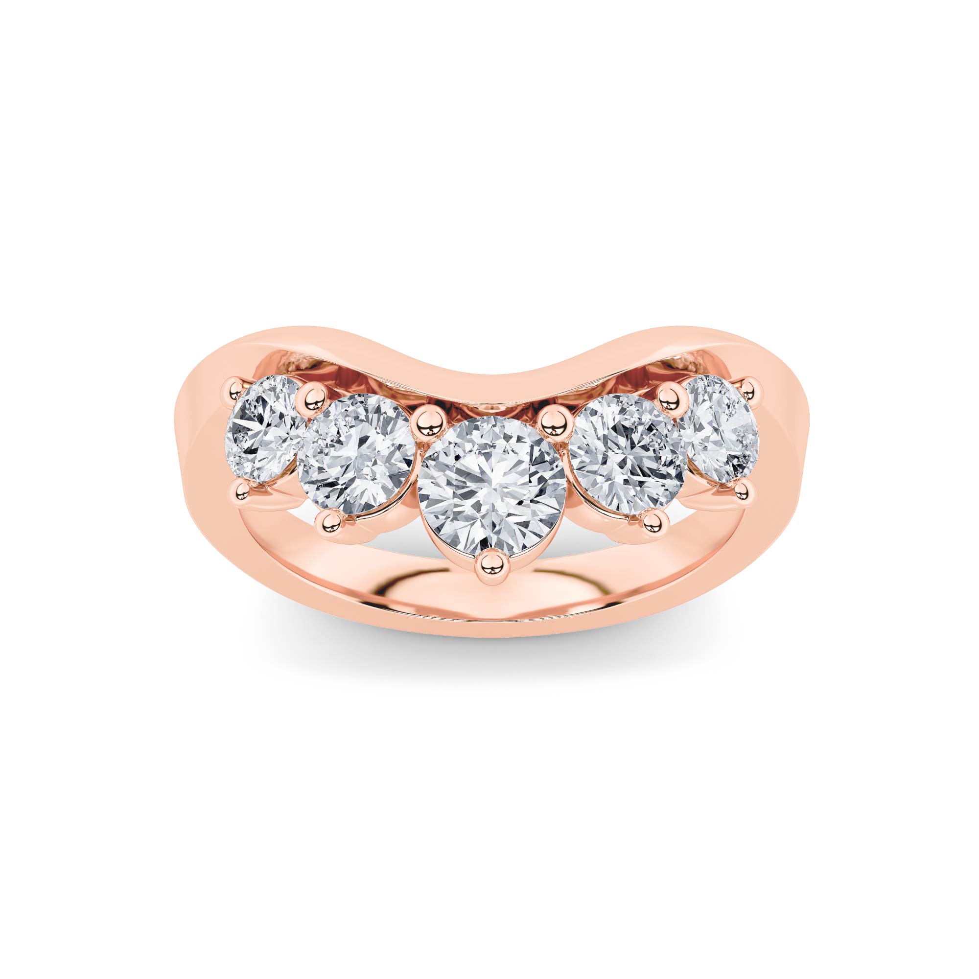 1.00 CT Round Diamond Ring in 14K Rose Gold
