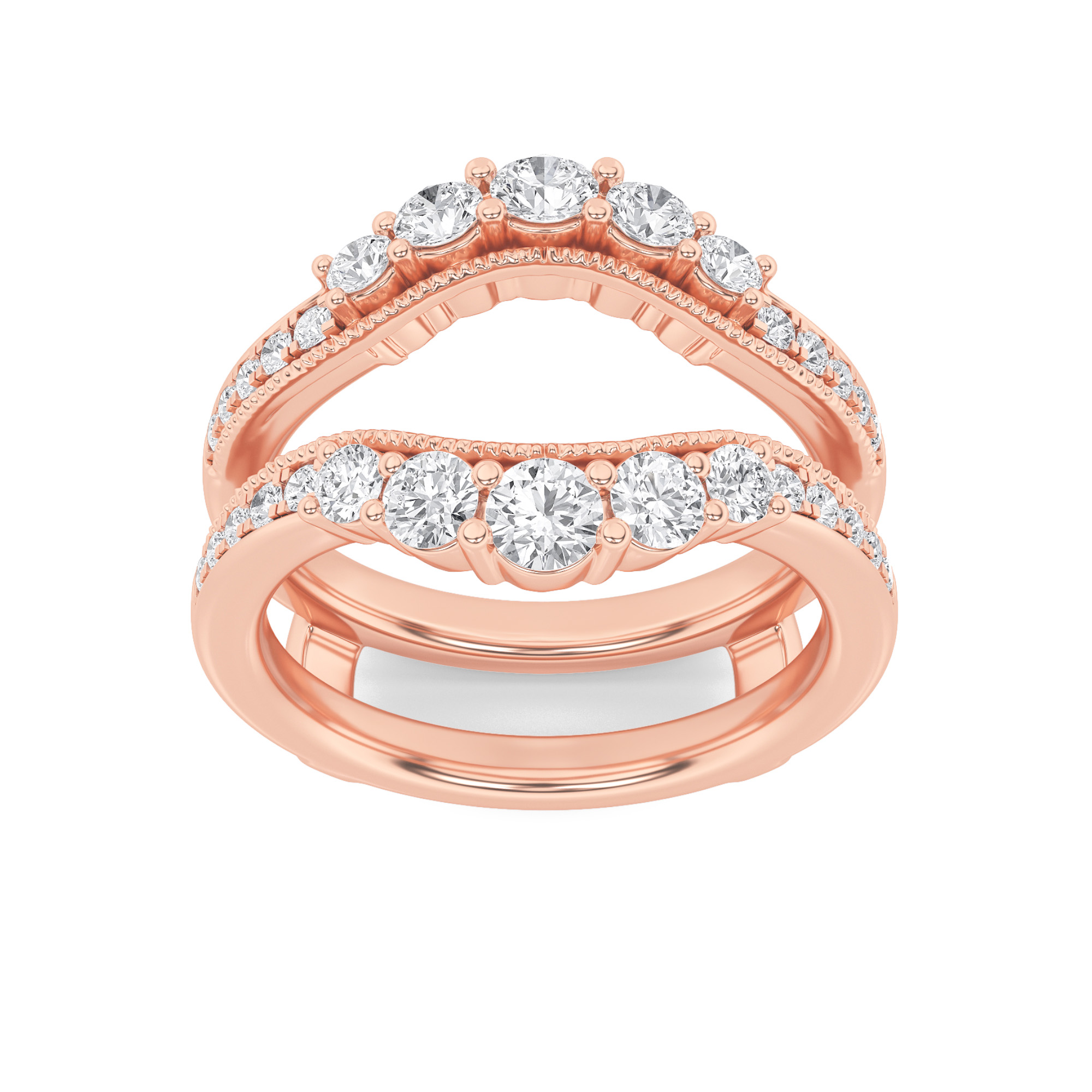 1.00 CT Round Diamond Ring in 14K Rose Gold