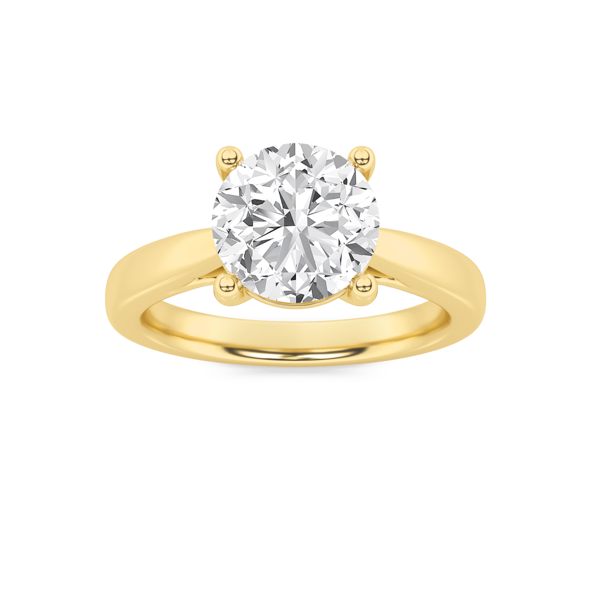 1.00 CT Round Diamond Ring in 14K Yellow Gold
