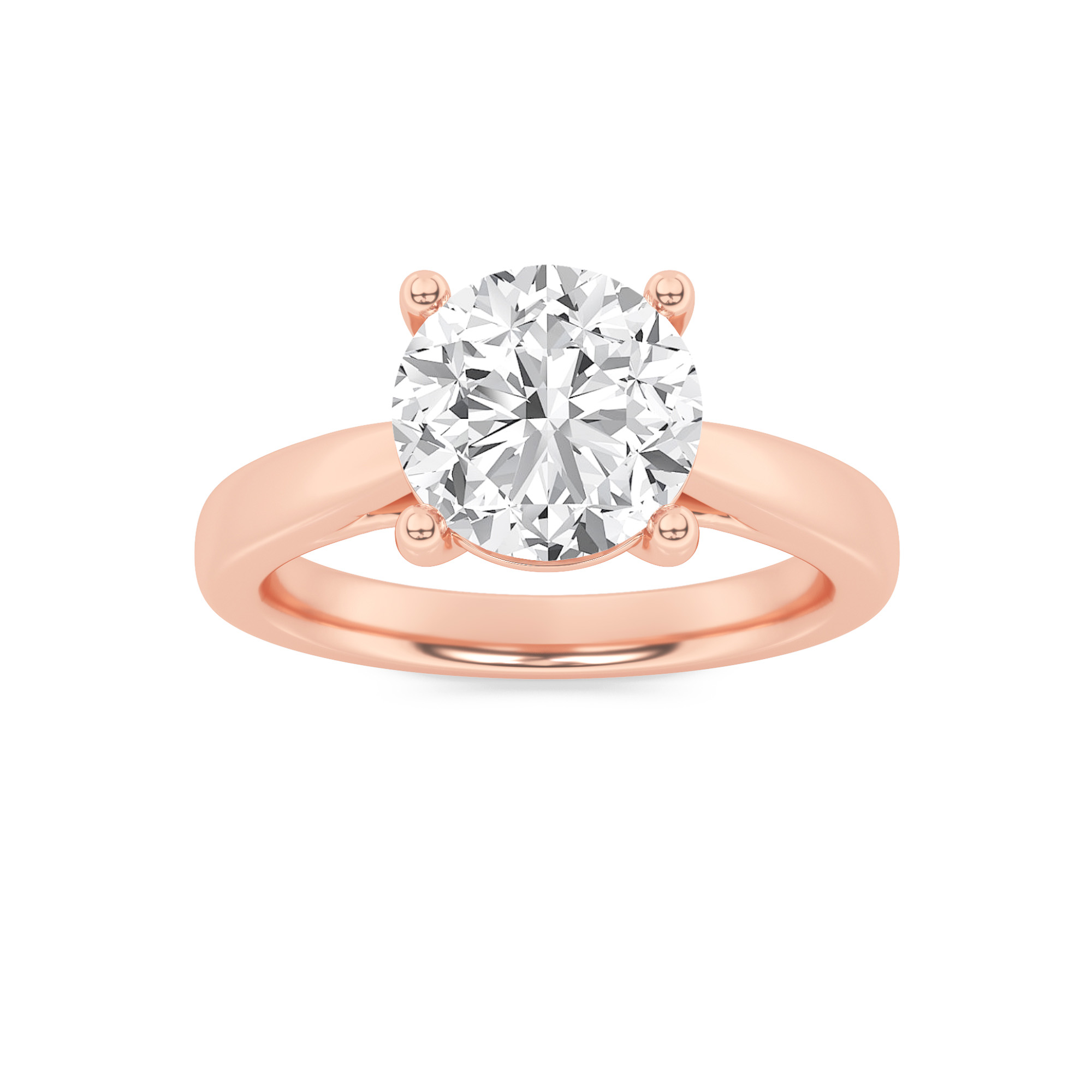 1.00 CT Round Diamond Ring in 14K Rose Gold