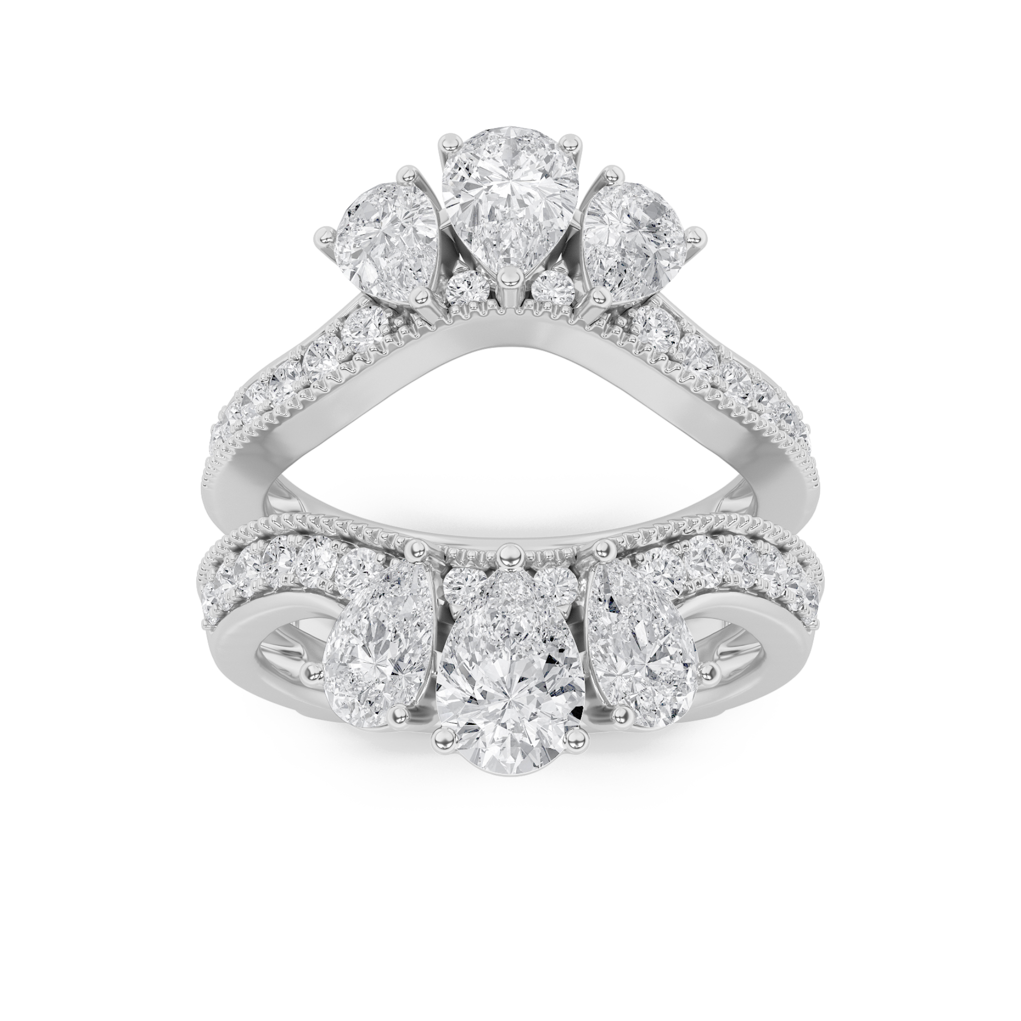 2.25 CT Pear Diamond Ring in 14K White Gold