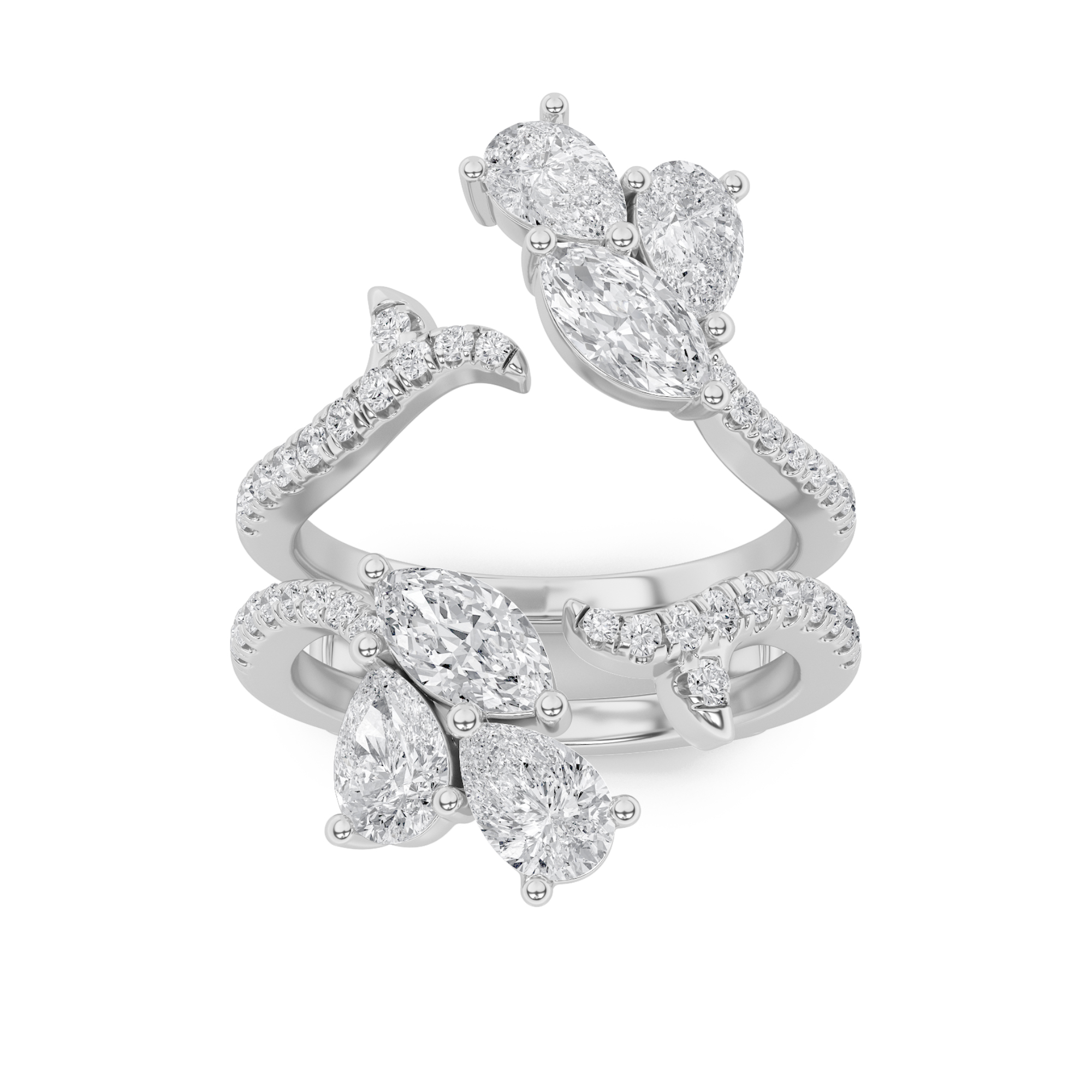 2.00 CT Marquise Diamond Ring in 14K White Gold