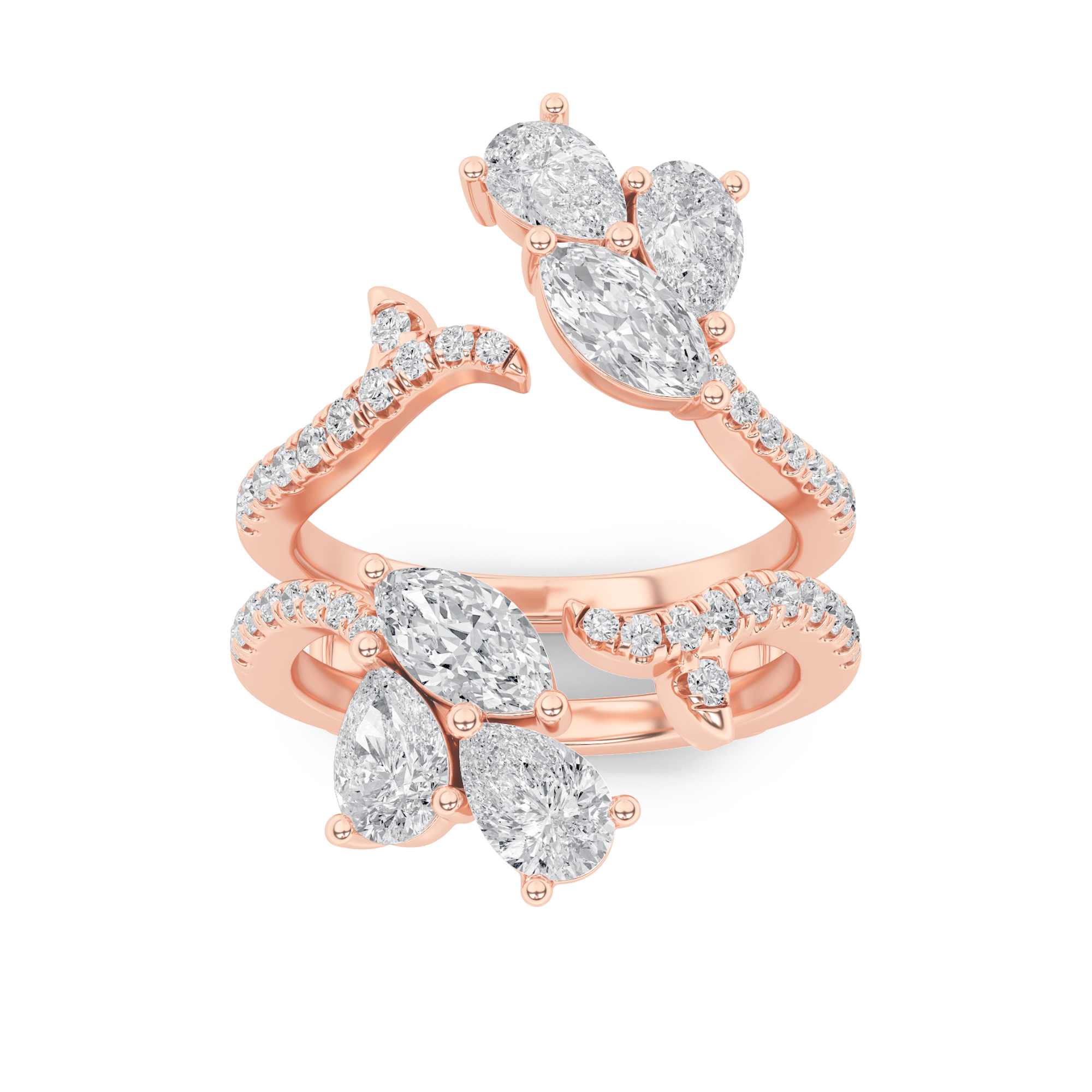 2.00 CT Marquise Diamond Ring in 14K Rose Gold