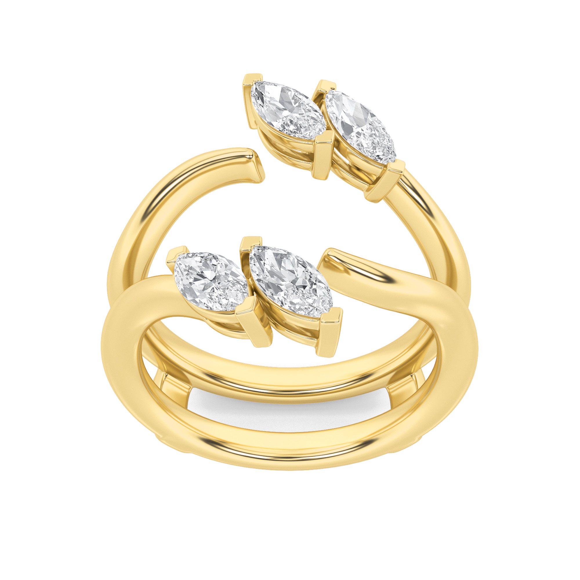 1.00 CT Marquise Diamond Ring in 14K Yellow Gold