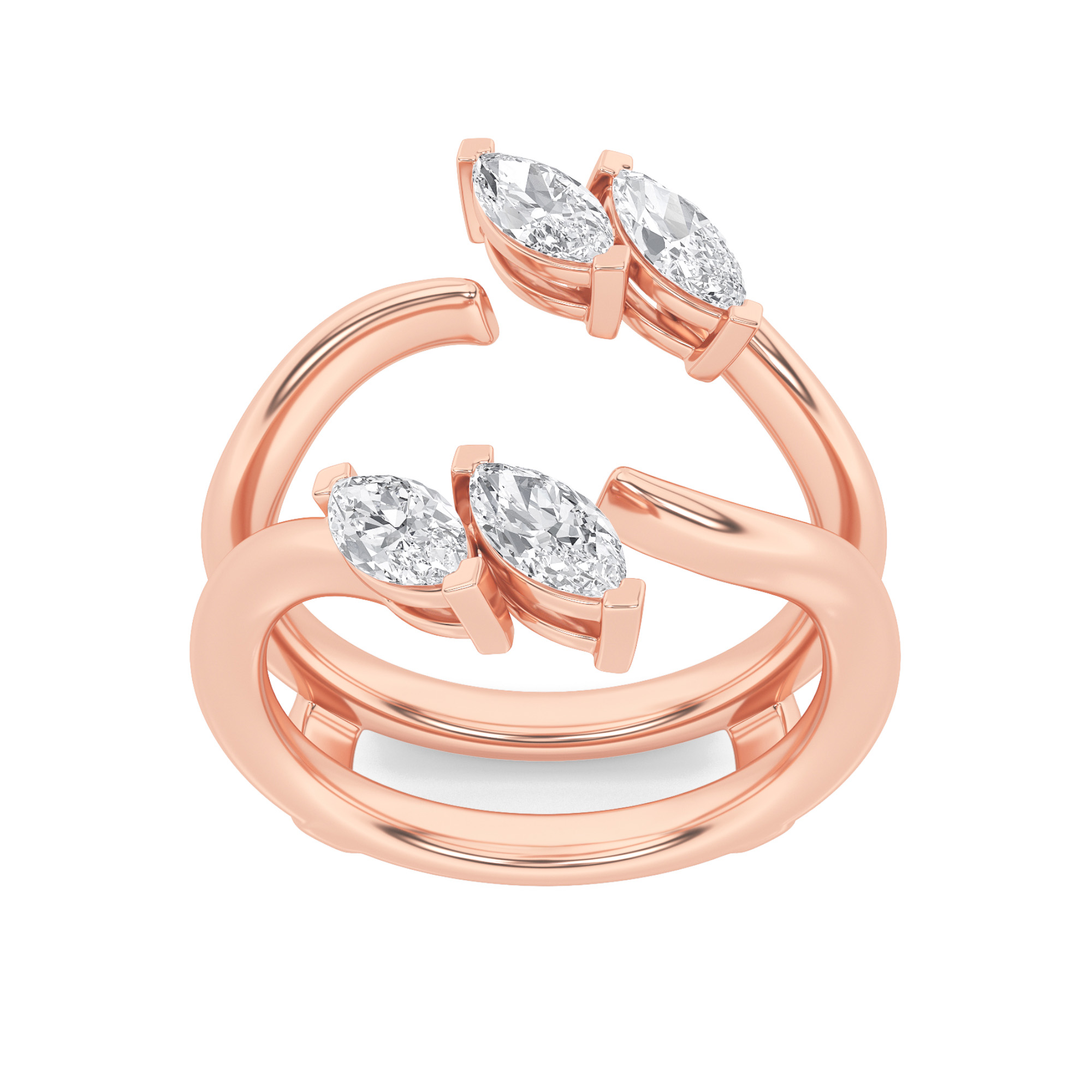 1.00 CT Marquise Diamond Ring in 14K Rose Gold