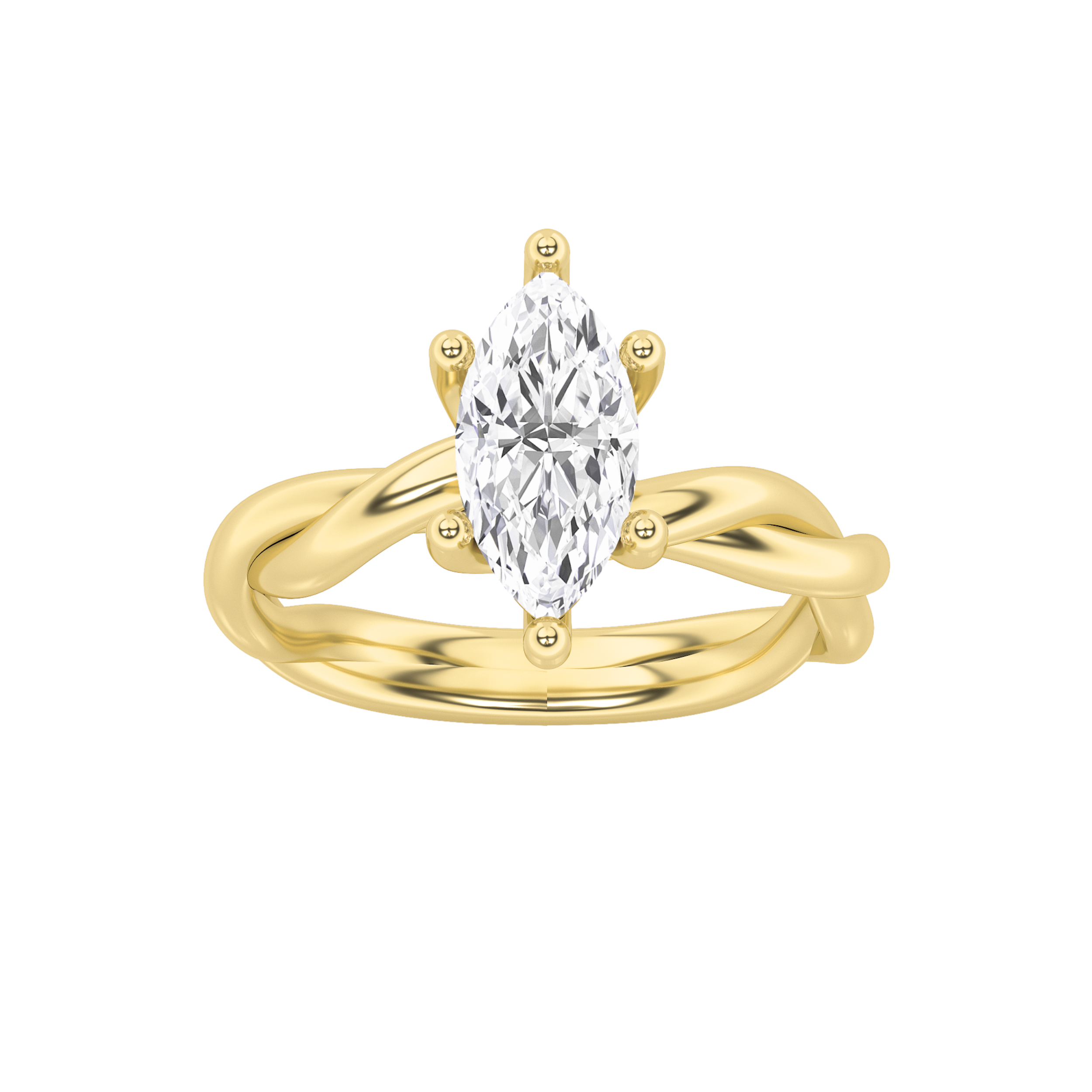 1.50 CT Marquise Diamond Ring in 14K Yellow Gold
