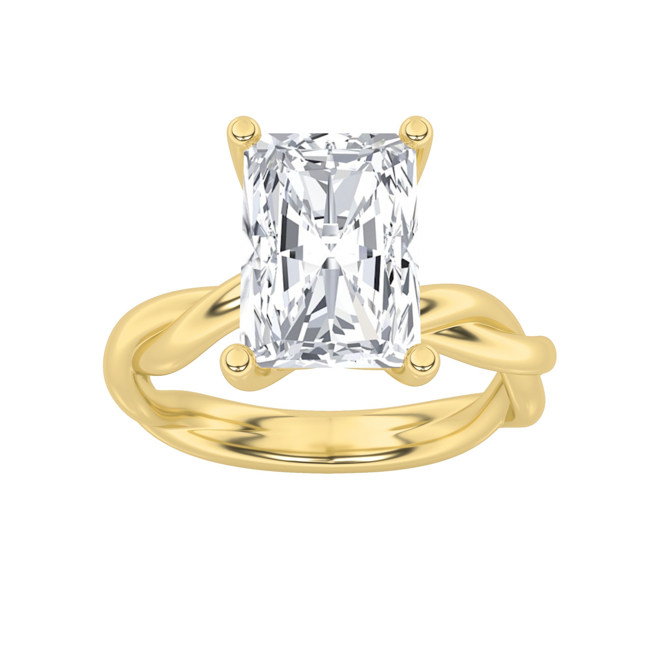 2.00 CT Radiant Diamond Ring in 14K Yellow Gold