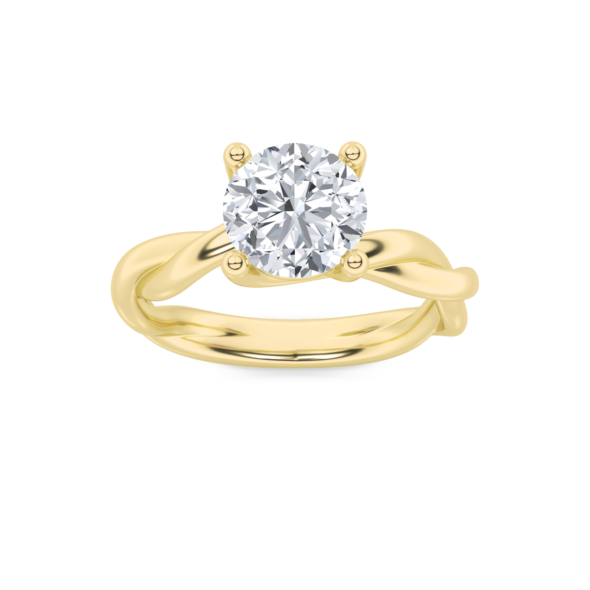1.00 CT Round Diamond Ring in 14K Yellow Gold
