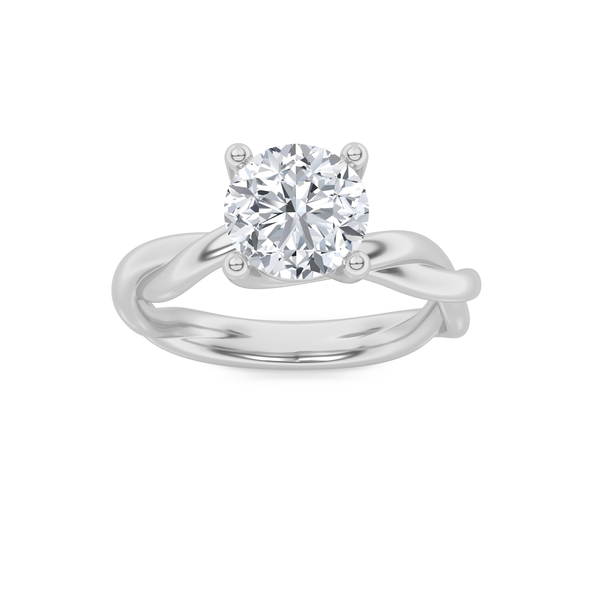 1.50 CT Round Diamond Ring in 14K White Gold