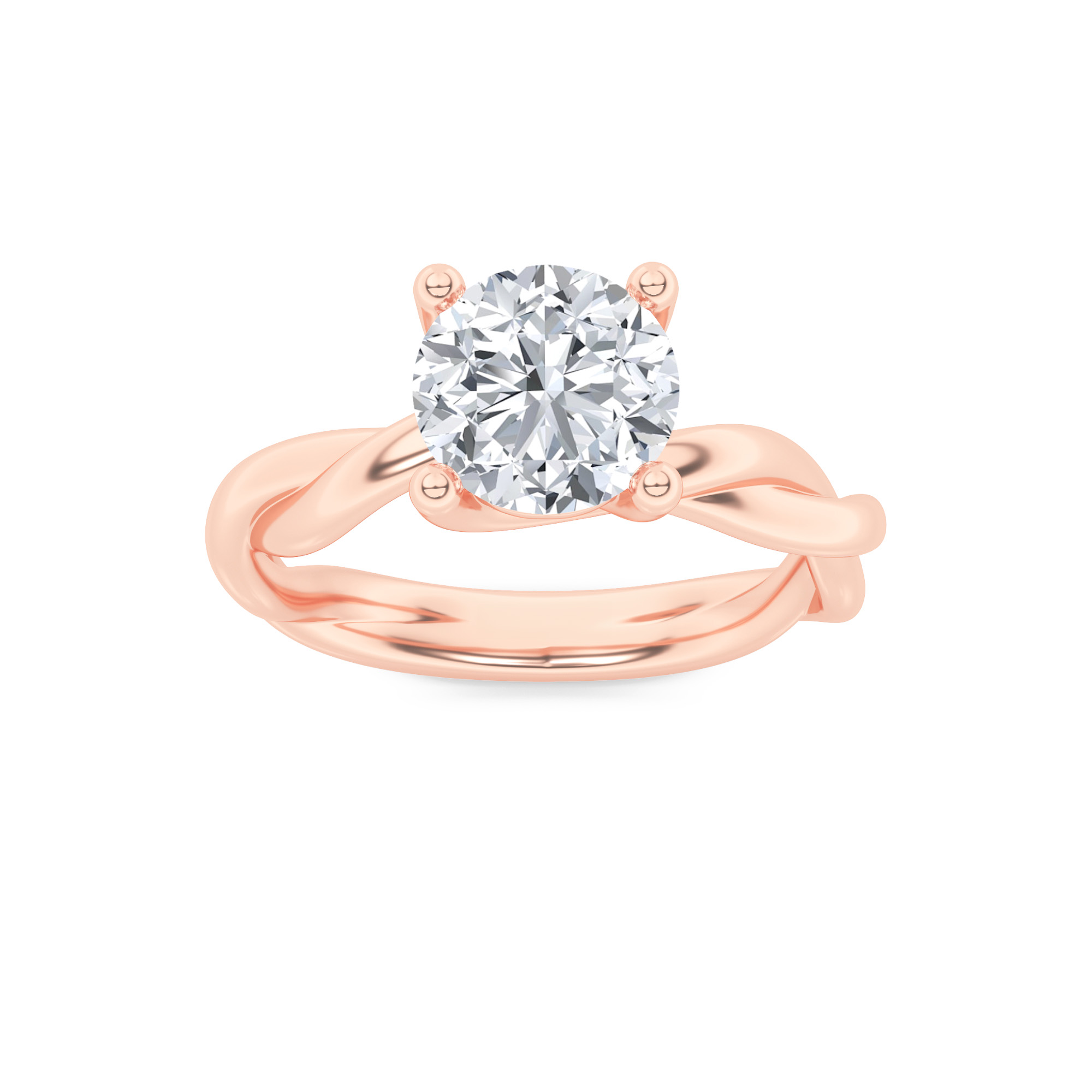 1.50 CT Round Diamond Ring in 14K Rose Gold