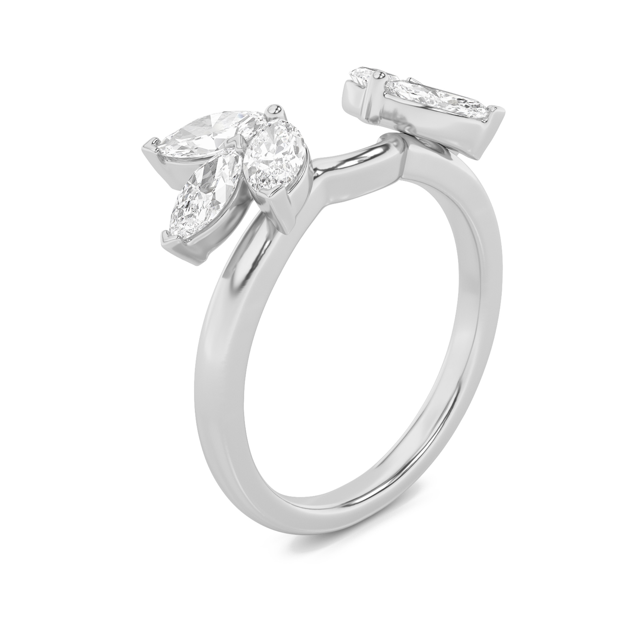 1.00 CT Marquise Diamond Ring in 14K White Gold