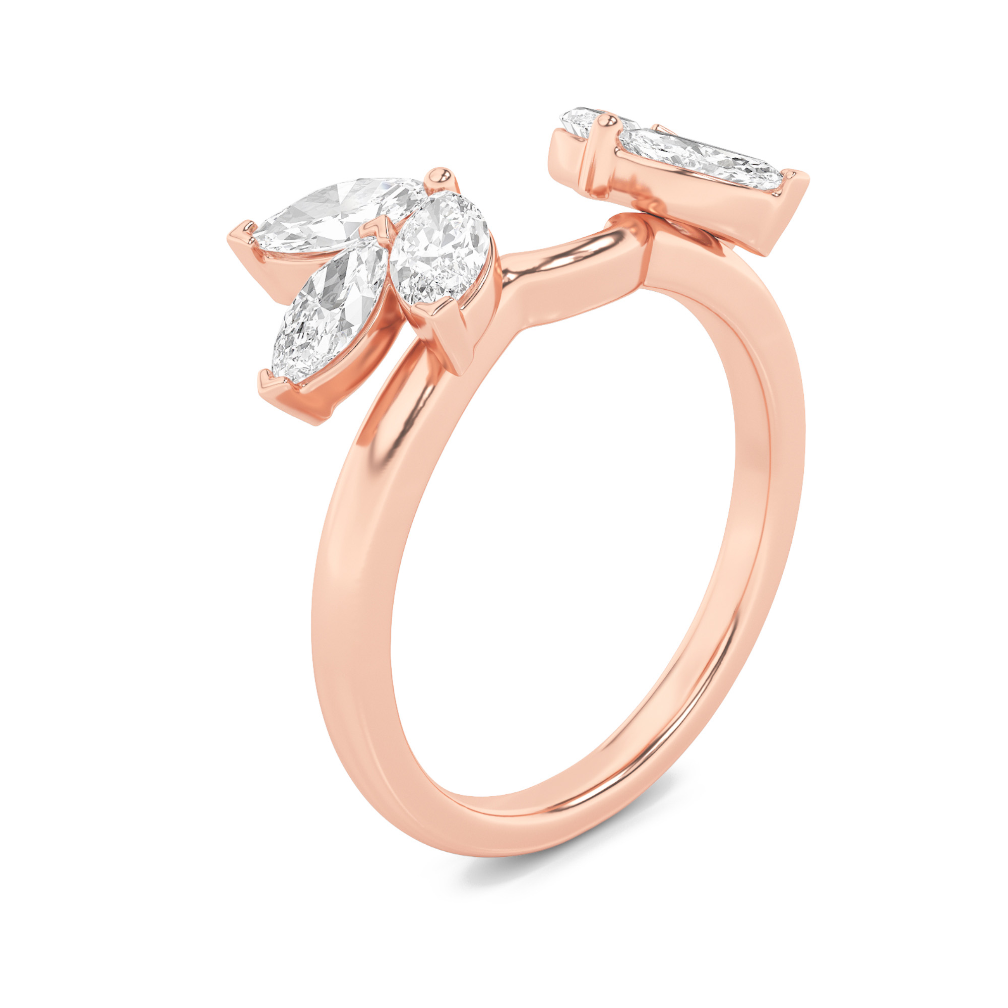 1.00 CT Marquise Diamond Ring in 14K Rose Gold
