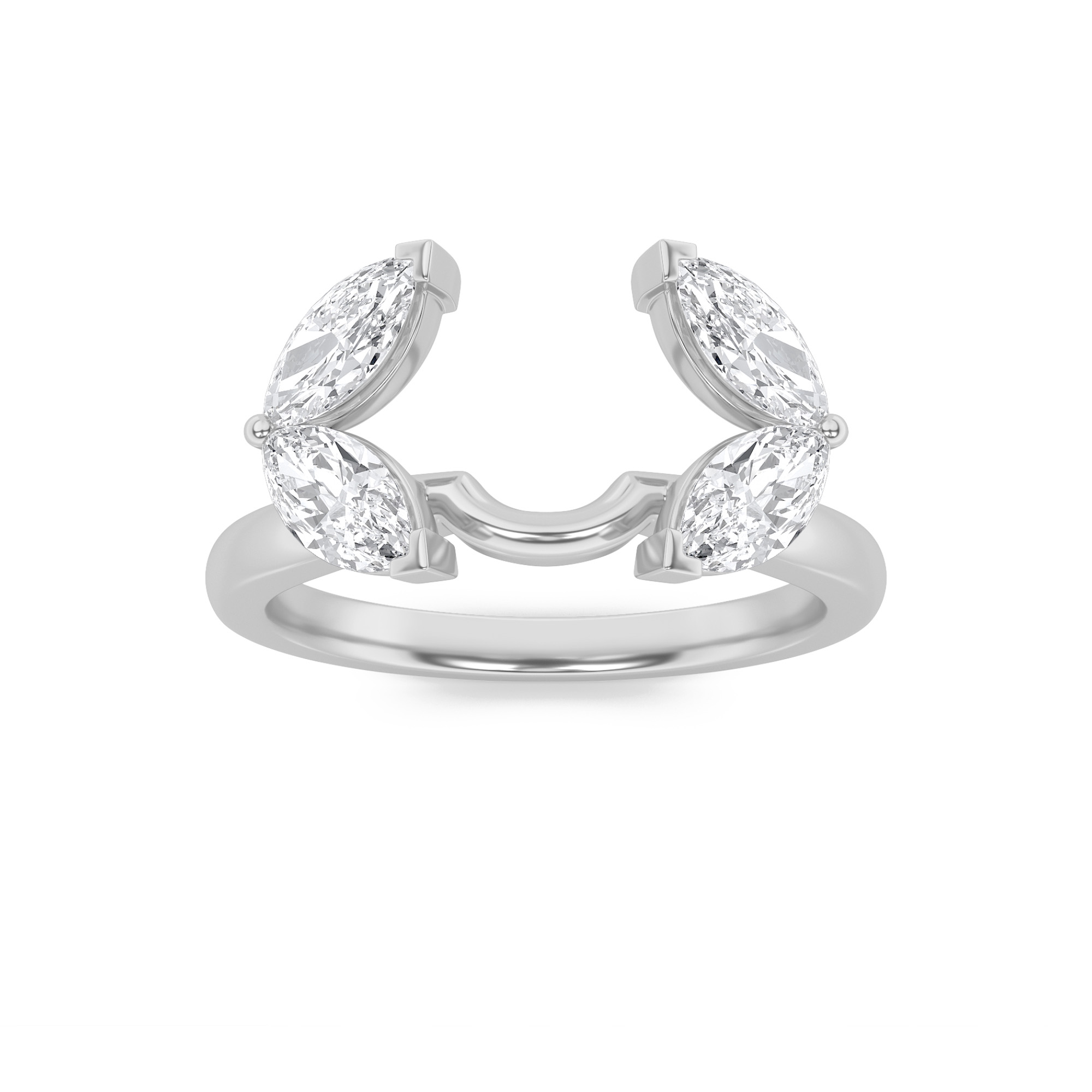 1.00 CT Marquise Diamond Ring in 14K White Gold
