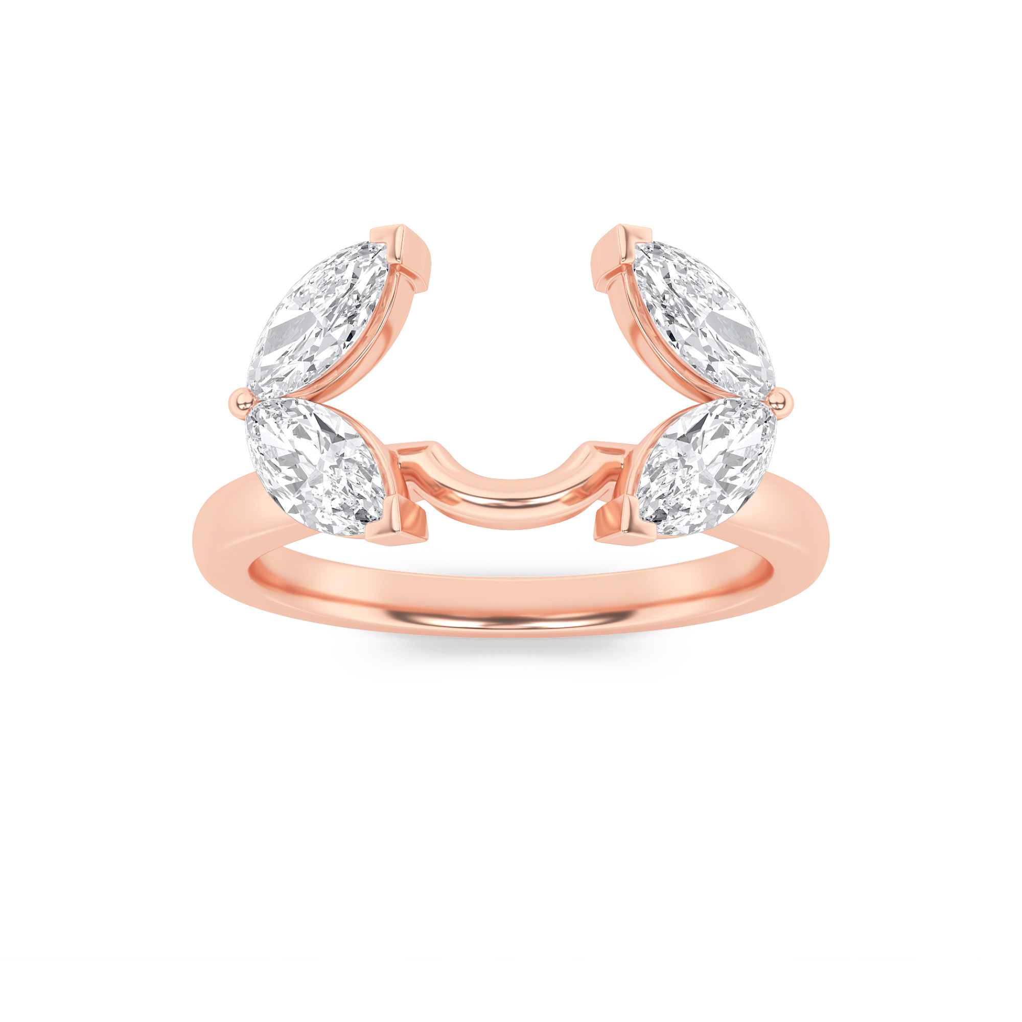 1.00 CT Marquise Diamond Ring in 14K Rose Gold