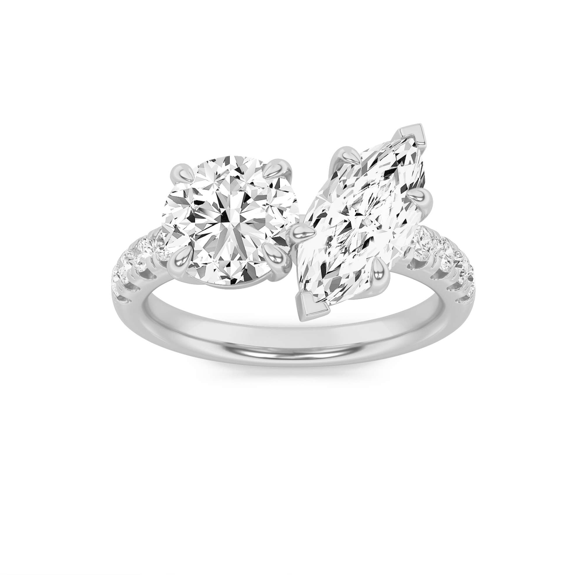 0.00 CT Diamond Ring in 14K White Gold