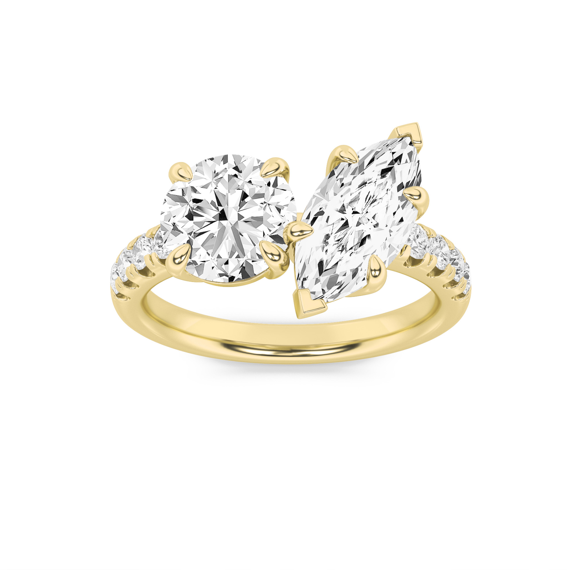 3.00 CT Round Diamond Ring in 14K Yellow Gold