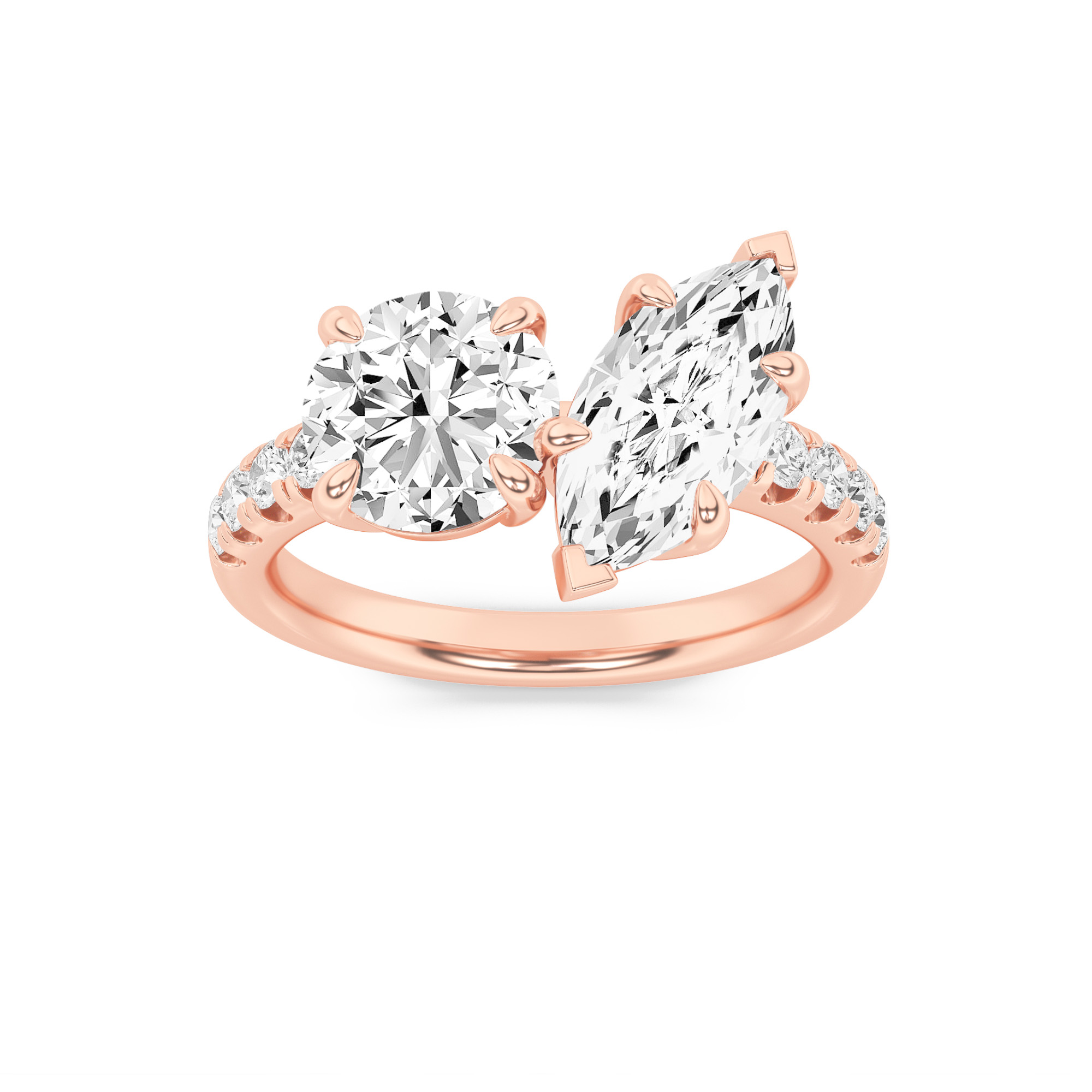 3.00 CT Round Diamond Ring in 14K Rose Gold