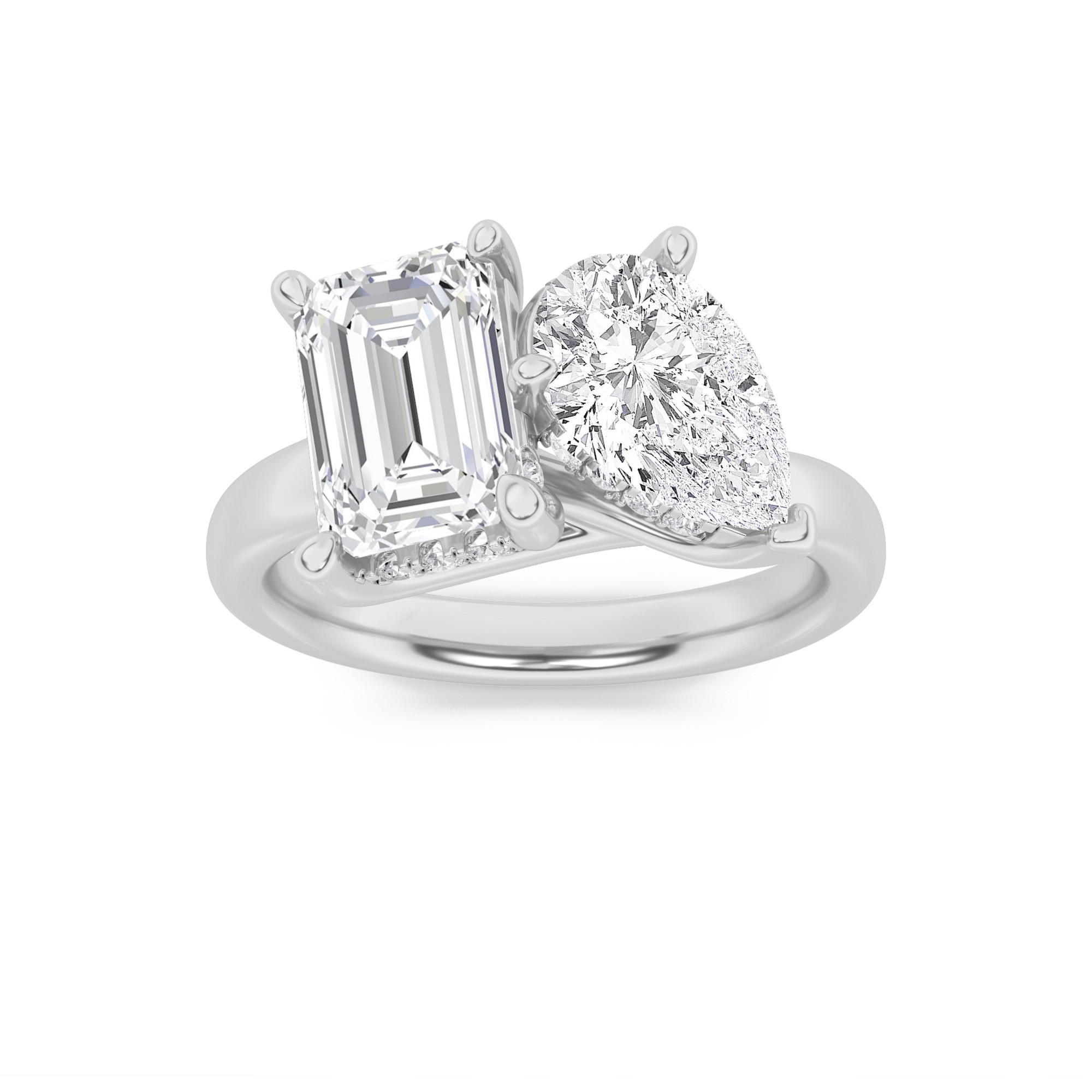 3.00 CT Emerald Diamond Ring in 14K White Gold