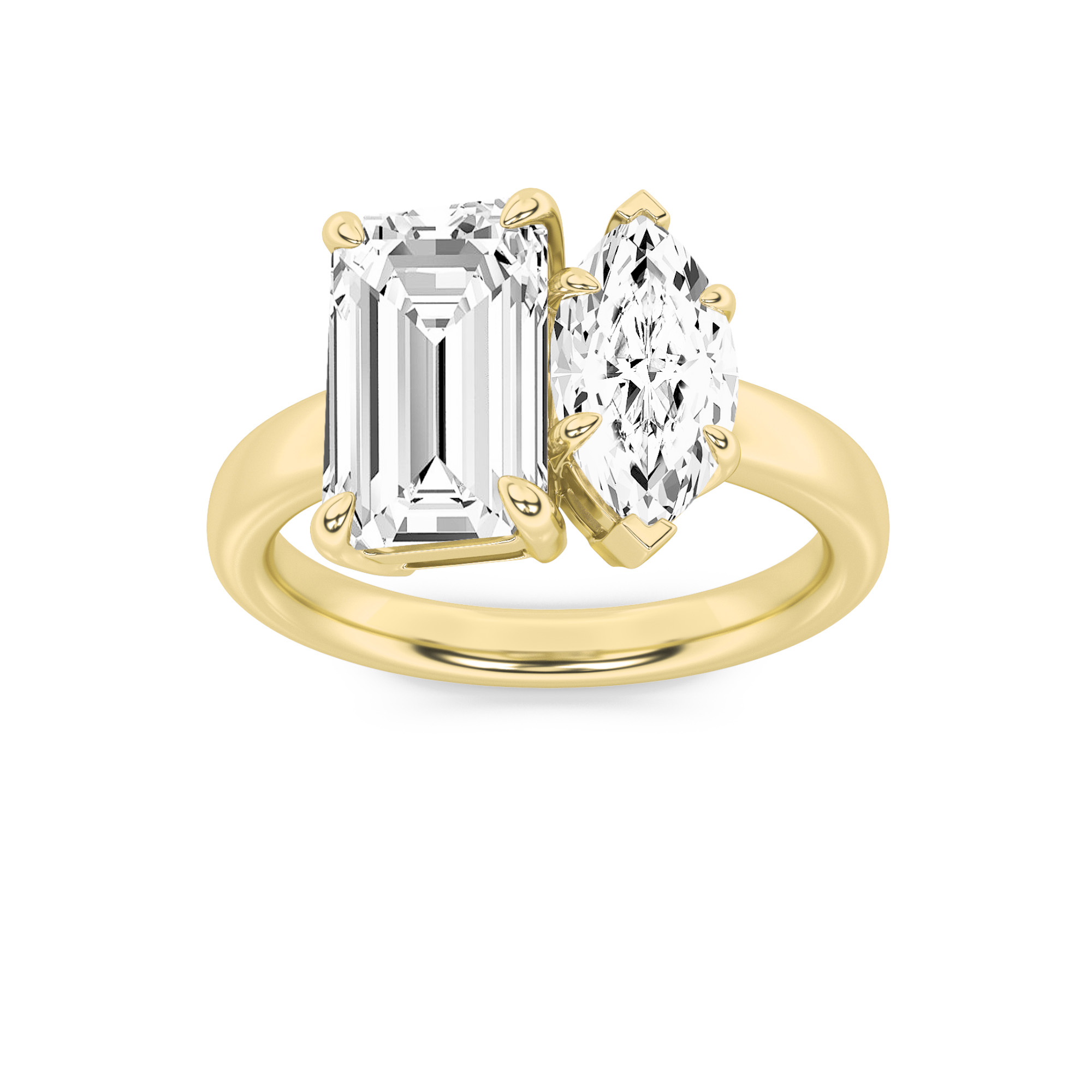 3.00 CT Emerald Diamond Ring in 14K Yellow Gold