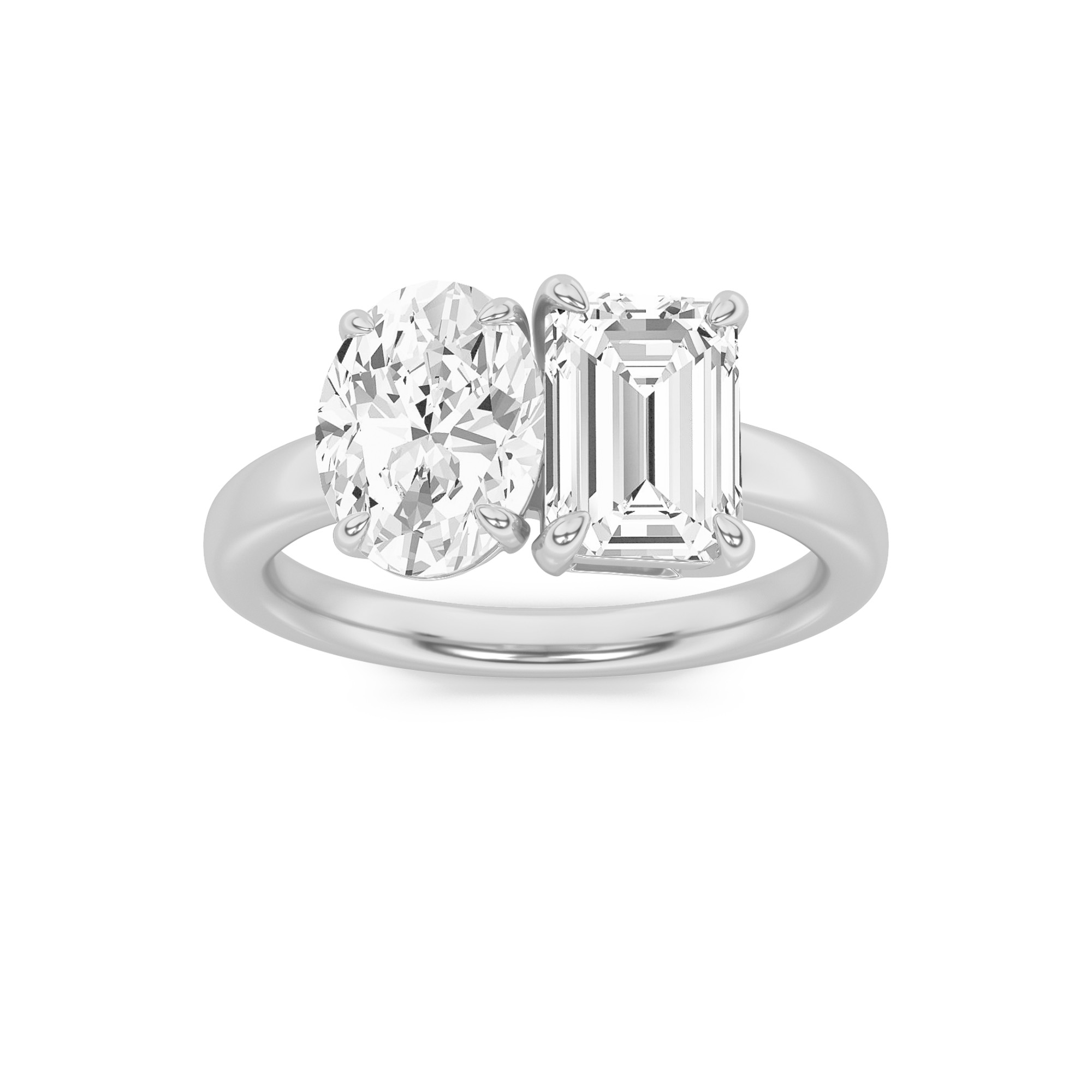 3.00 CT Emerald Diamond Ring in 14K White Gold