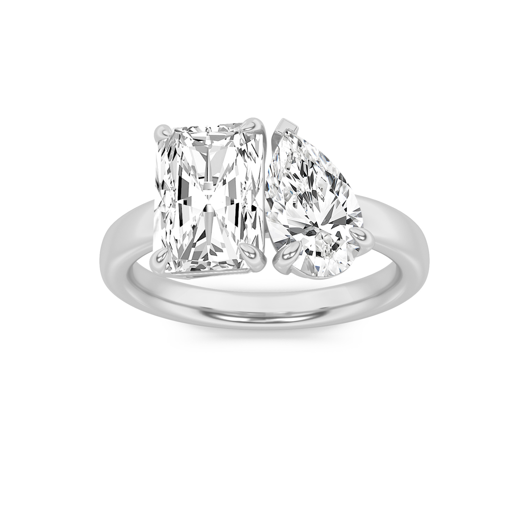 3.00 CT Radiant Diamond Ring in 14K White Gold