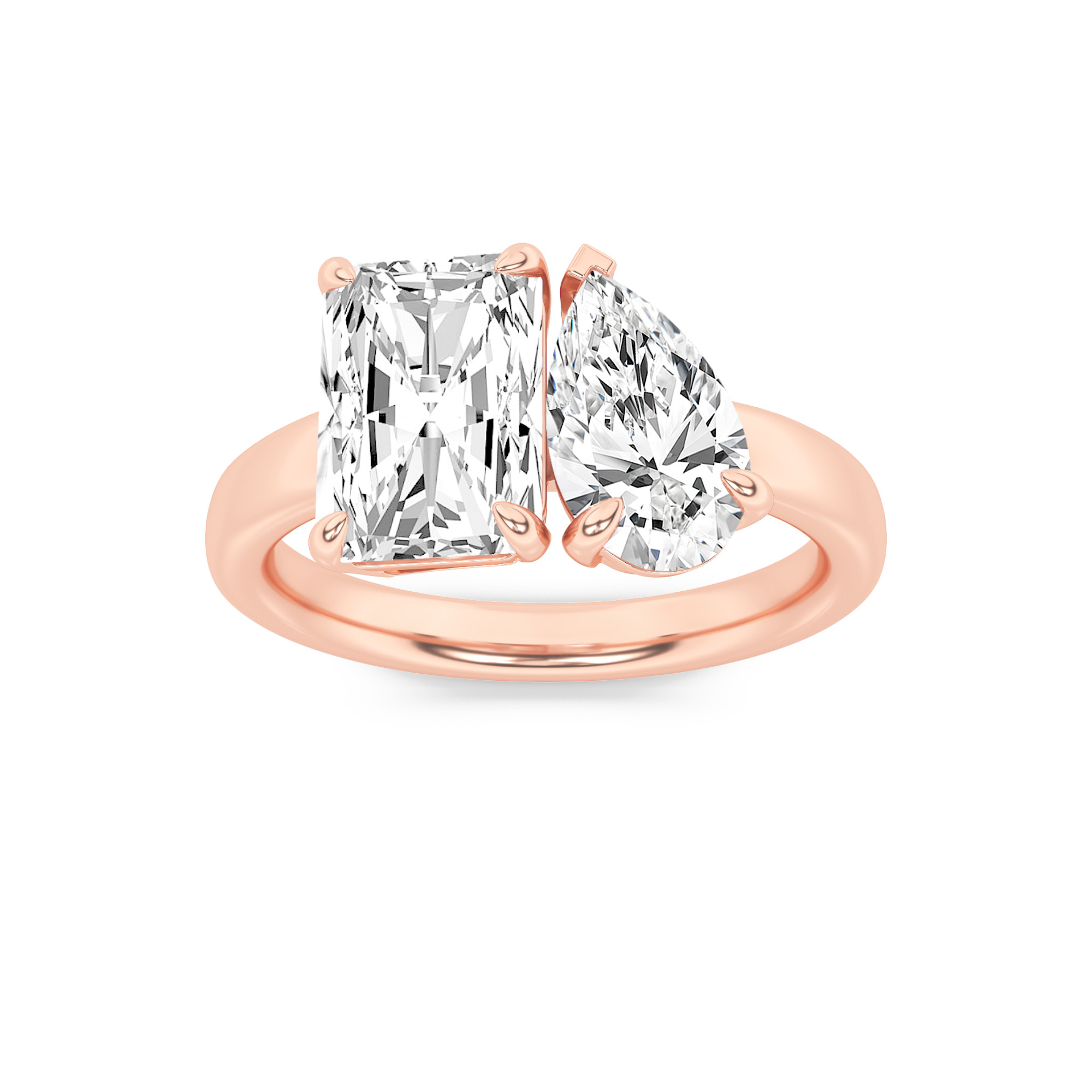 3.00 CT Radiant Diamond Ring in 14K Rose Gold