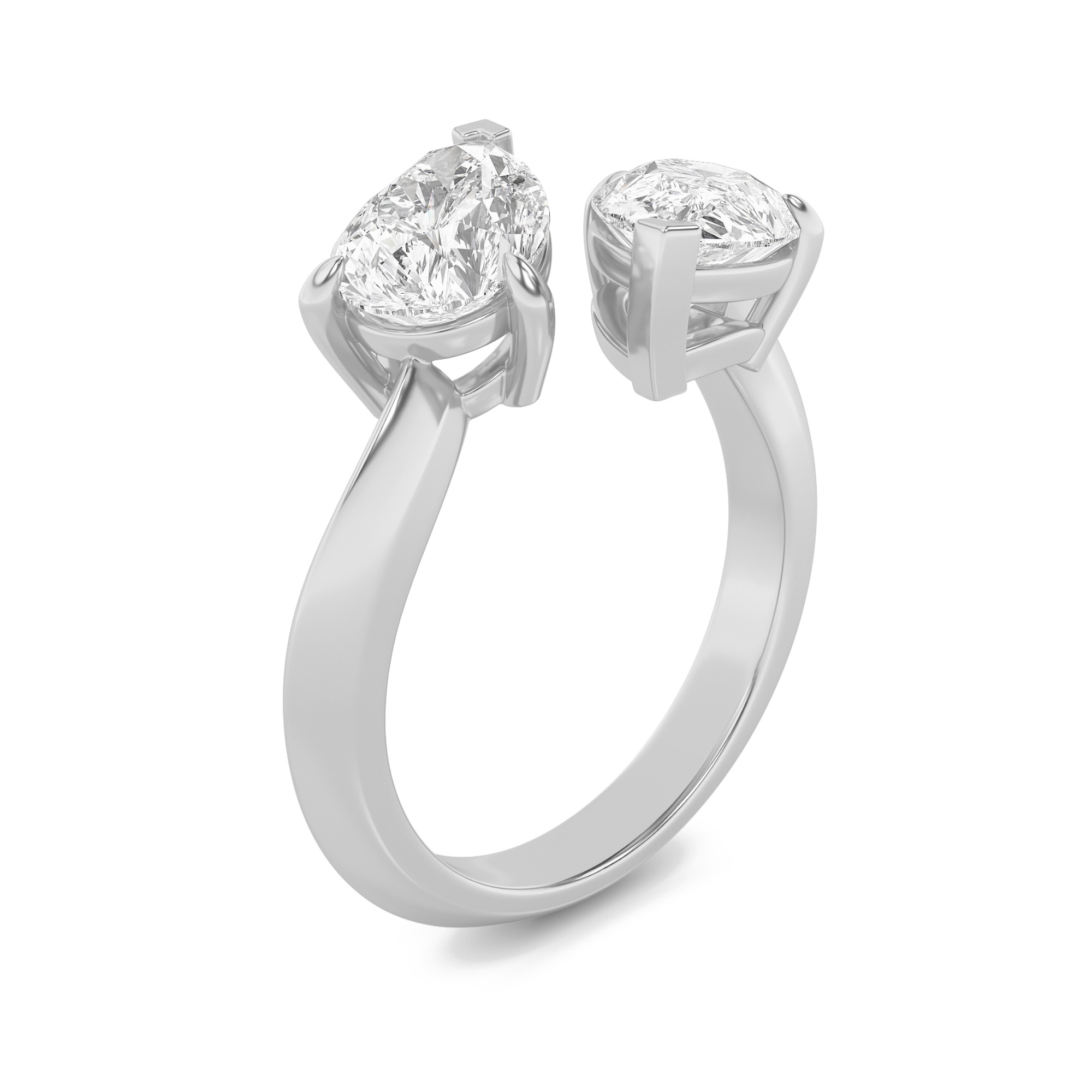 3.00 CT Pear Diamond Ring in 14K White Gold