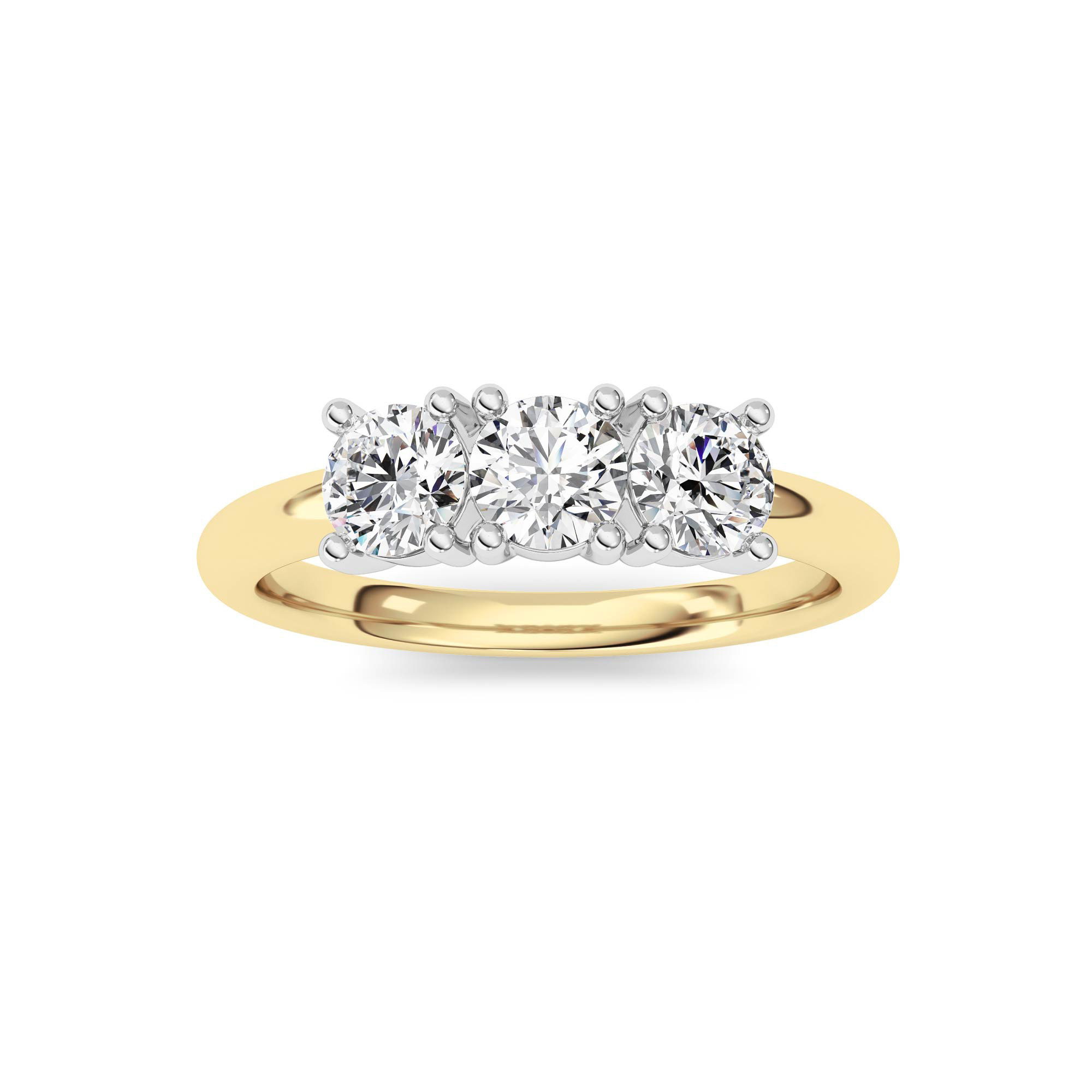 0.75 CT Round Diamond Ring in 10K Yellow Gold|10K White Gold