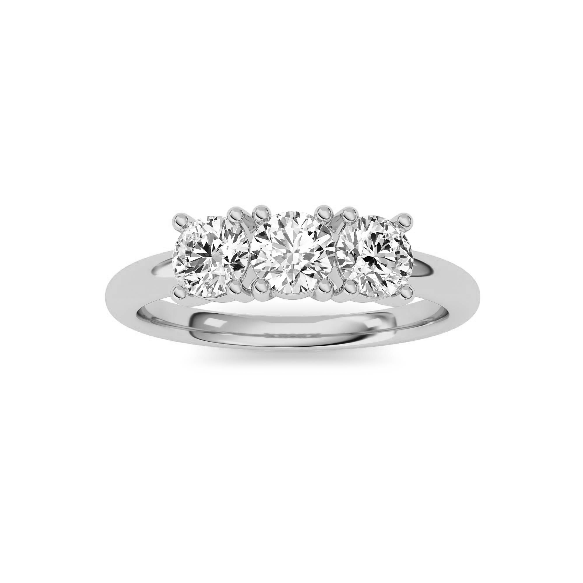 0.75 CT Round Diamond Ring in 14K White Gold
